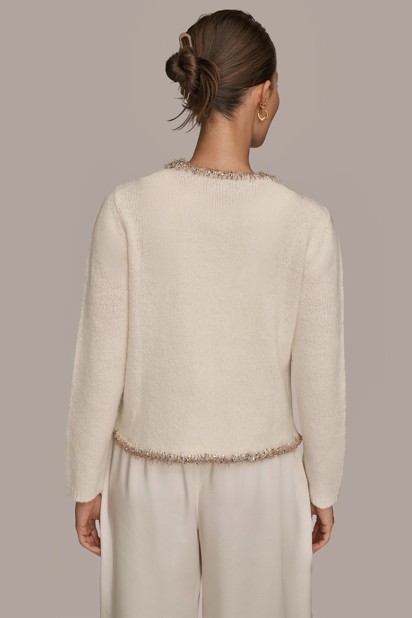 JACKET CARDIGAN WITH SPARKLE PLACKET | View 2 | Casual Collection