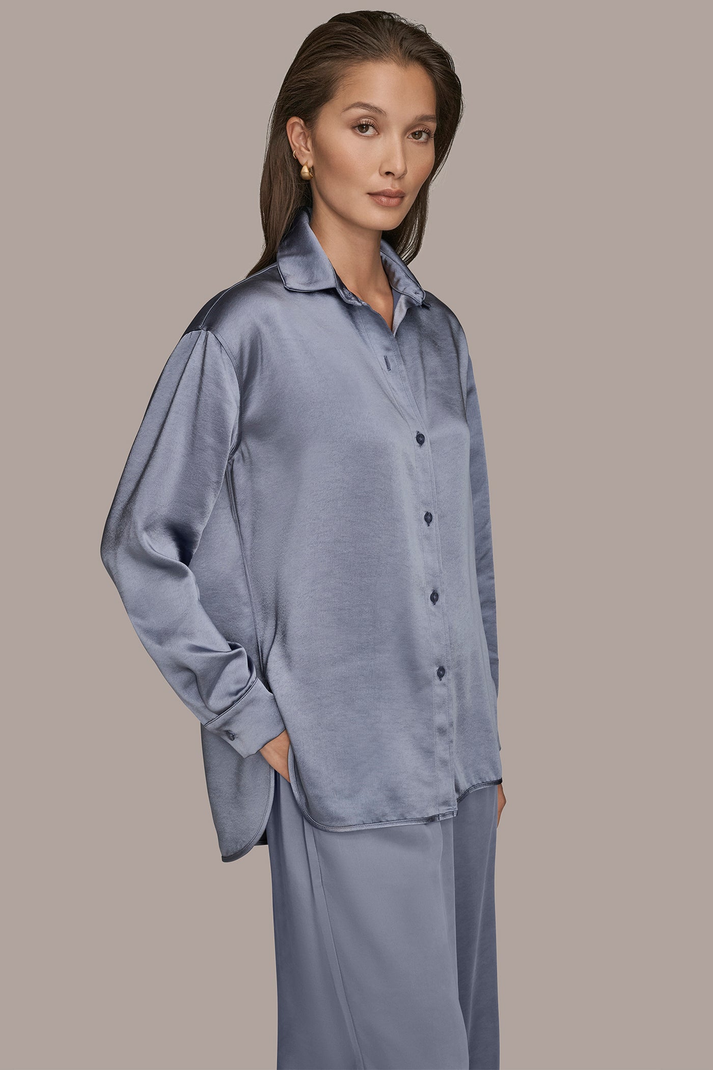 WOVEN BUTTON DOWN SHIRT VIEW 3