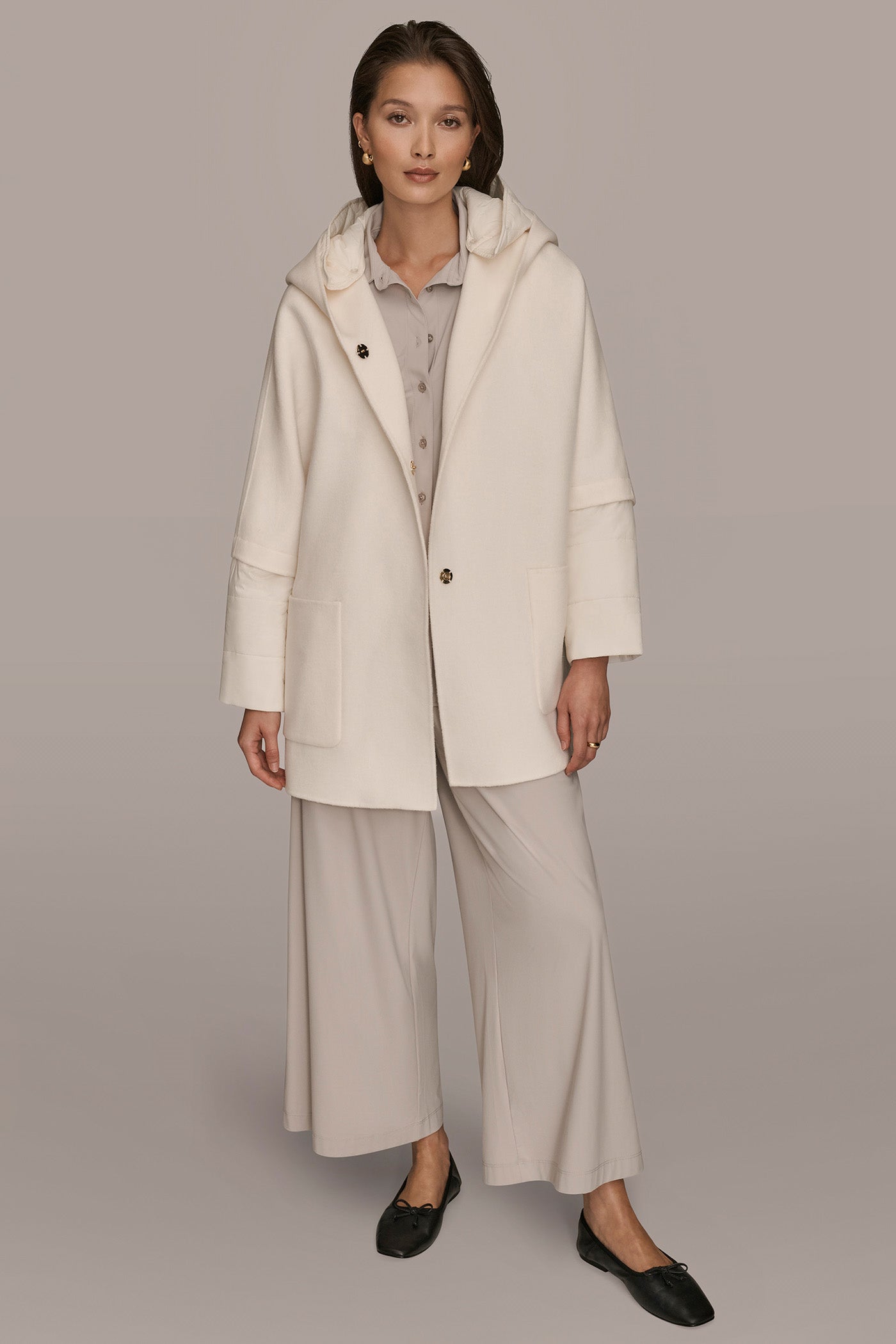 CAPE COAT WITH PUFFER SLEEVES VIEW 7 | Coats & Jackets