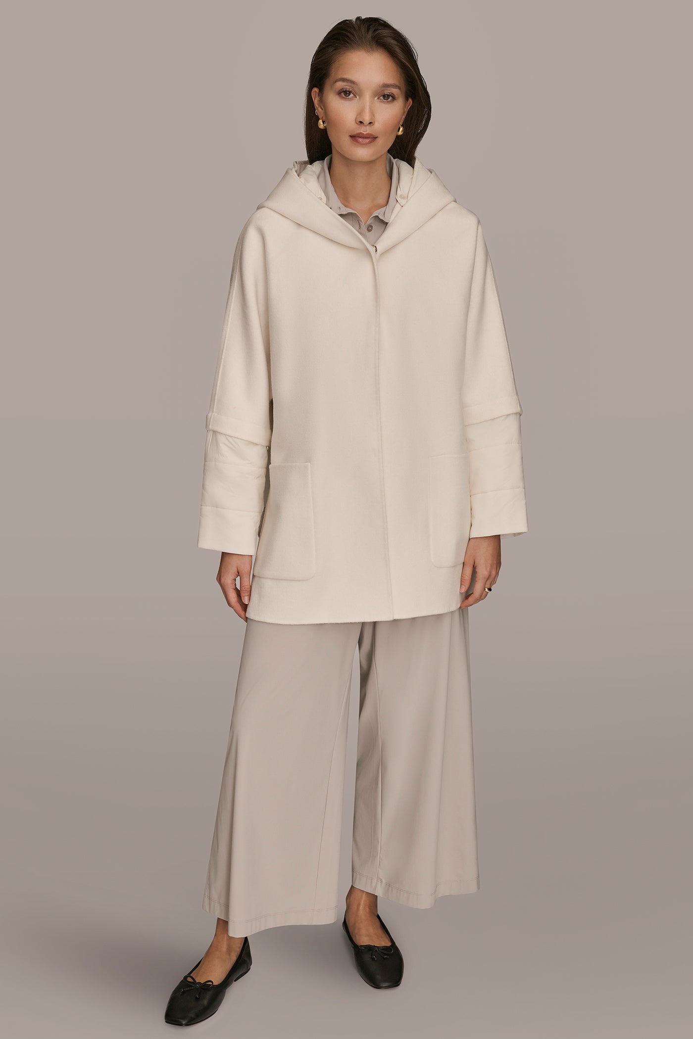 CAPE COAT WITH PUFFER SLEEVES VIEW 8 | Coats & Jackets