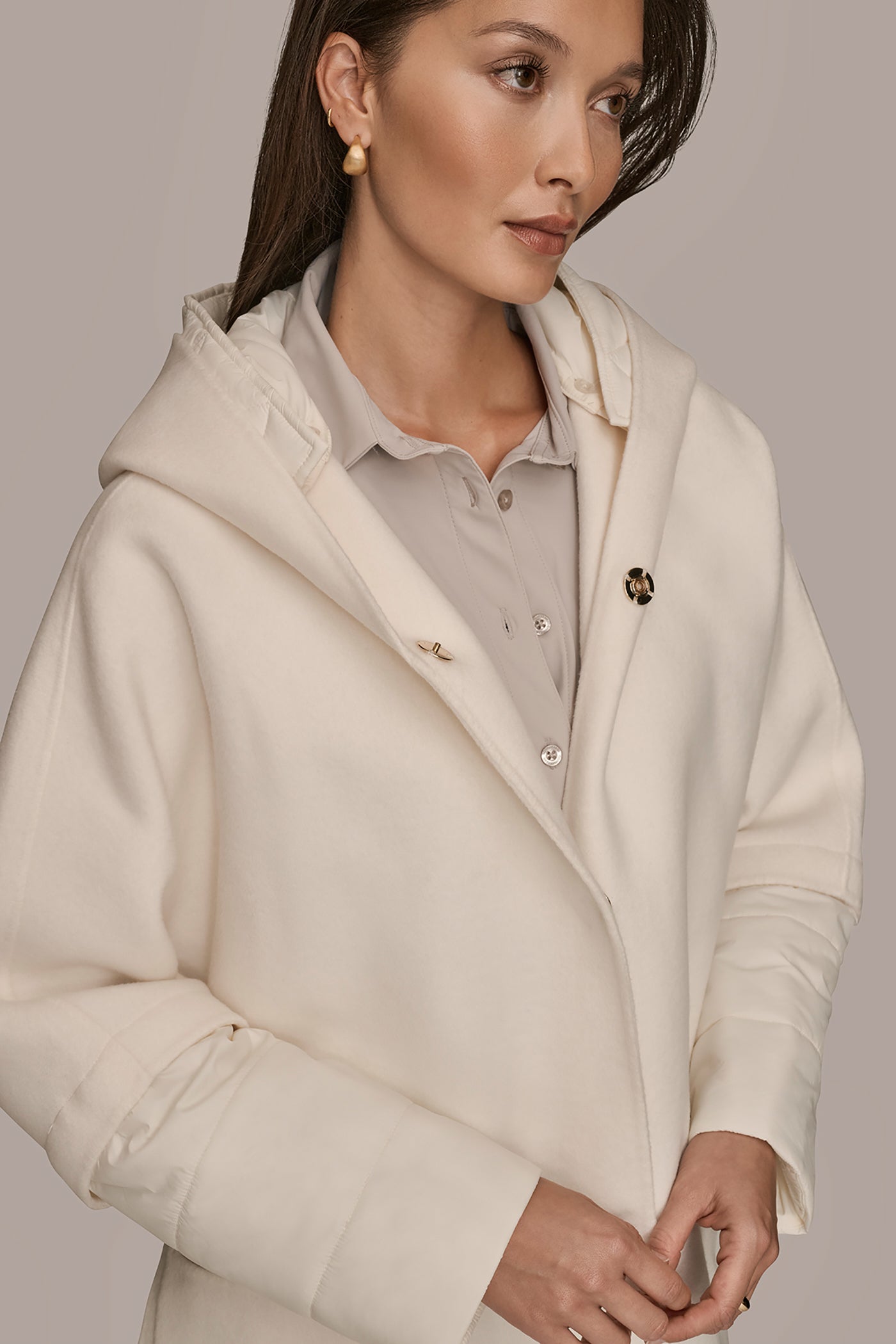 CAPE COAT WITH PUFFER SLEEVES VIEW 4 | Coats & Jackets