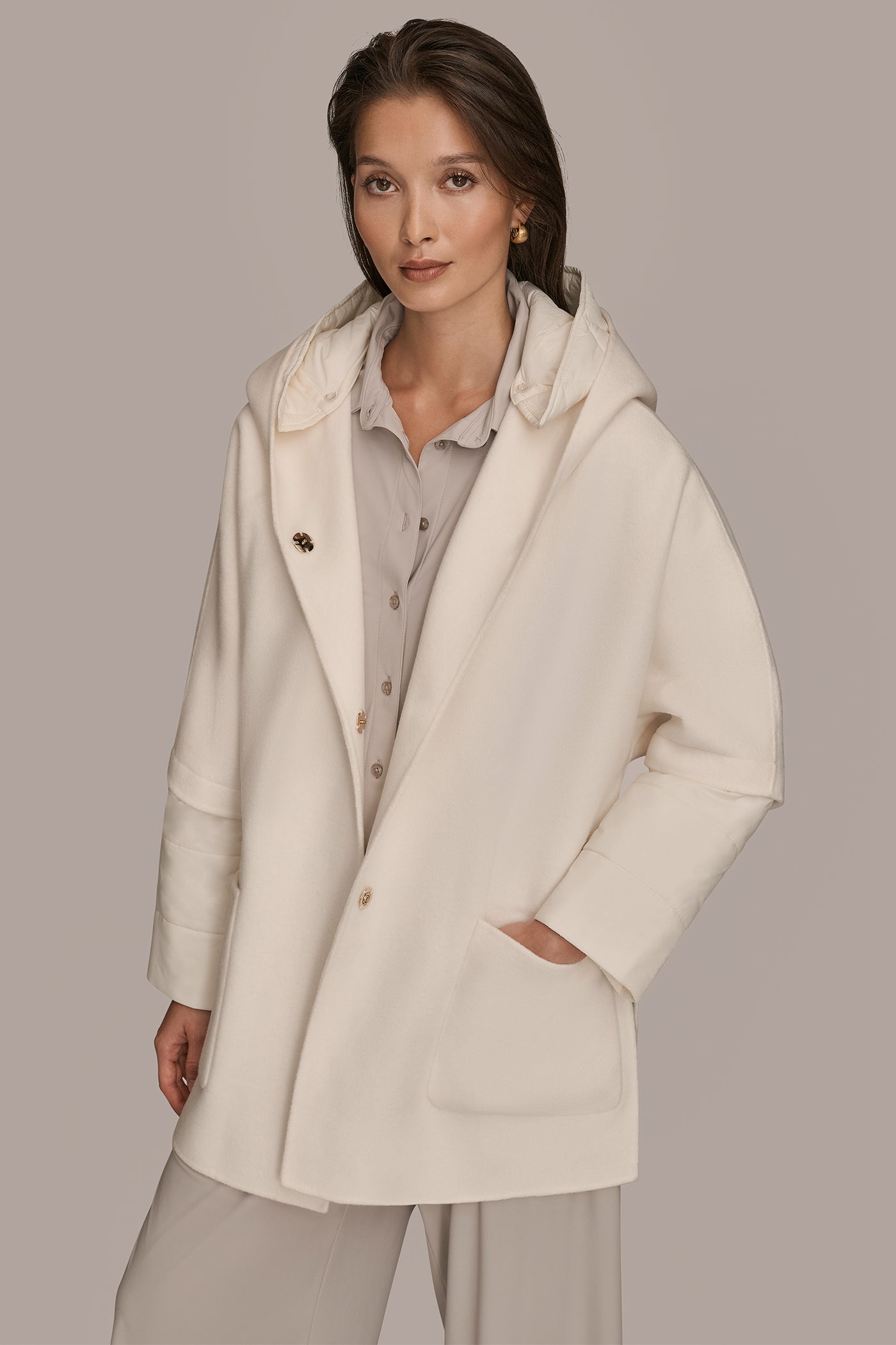 CAPE COAT WITH PUFFER SLEEVES VIEW 6 | Coats & Jackets
