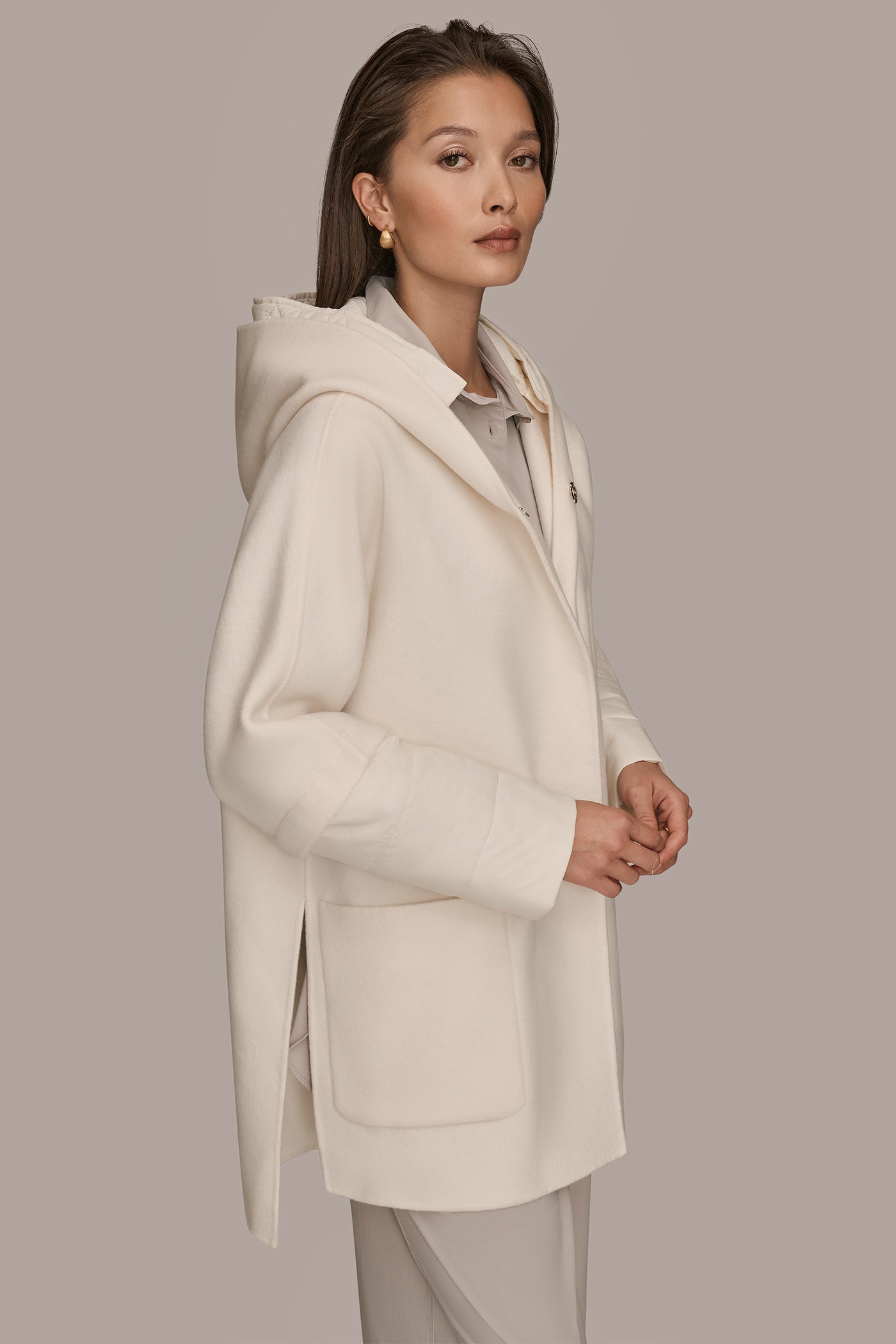 CAPE COAT WITH PUFFER SLEEVES VIEW 3 | Coats & Jackets