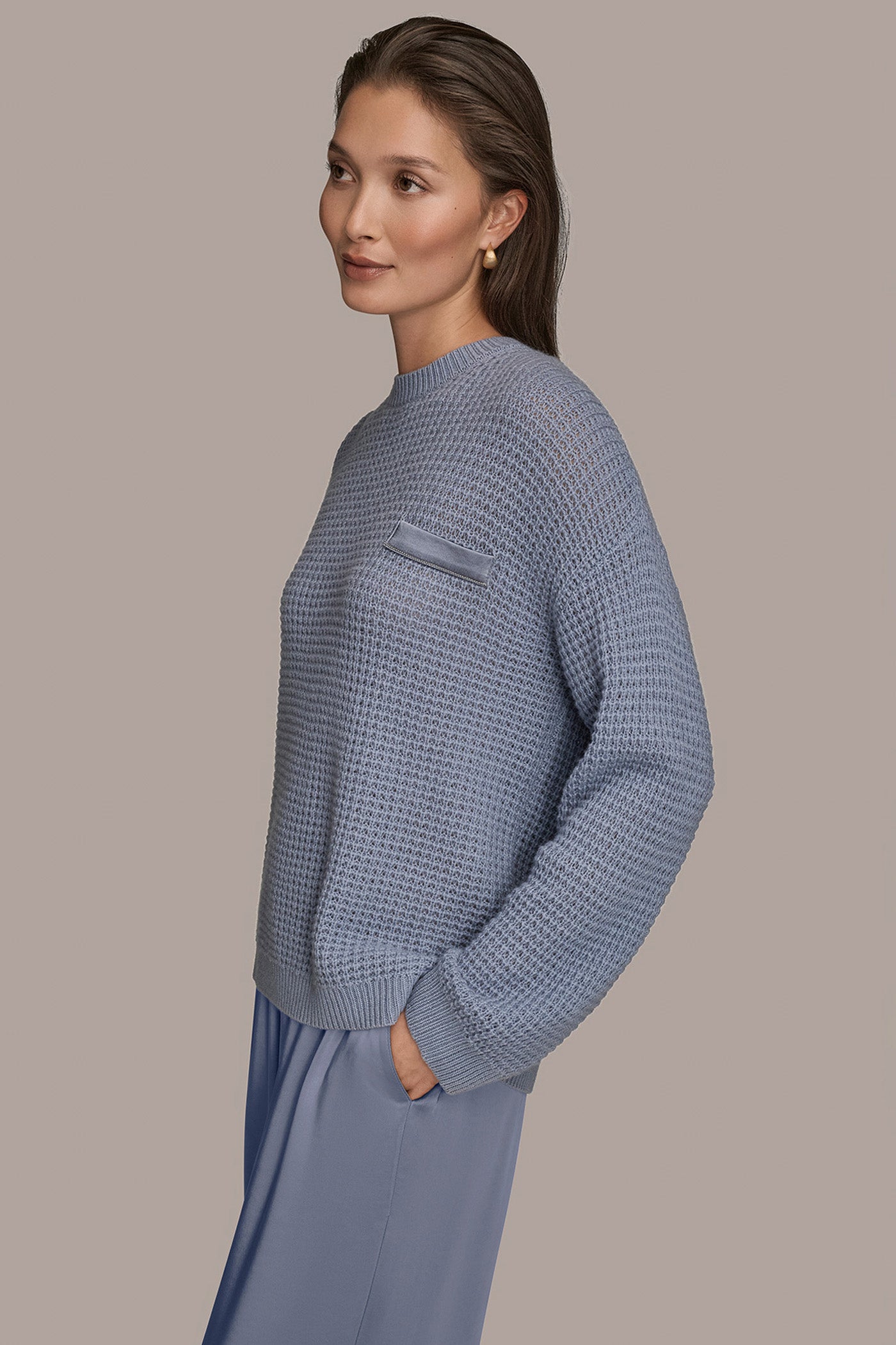 WOOL AND CASHMERE-BLEND POCKET SWEATER VIEW 3