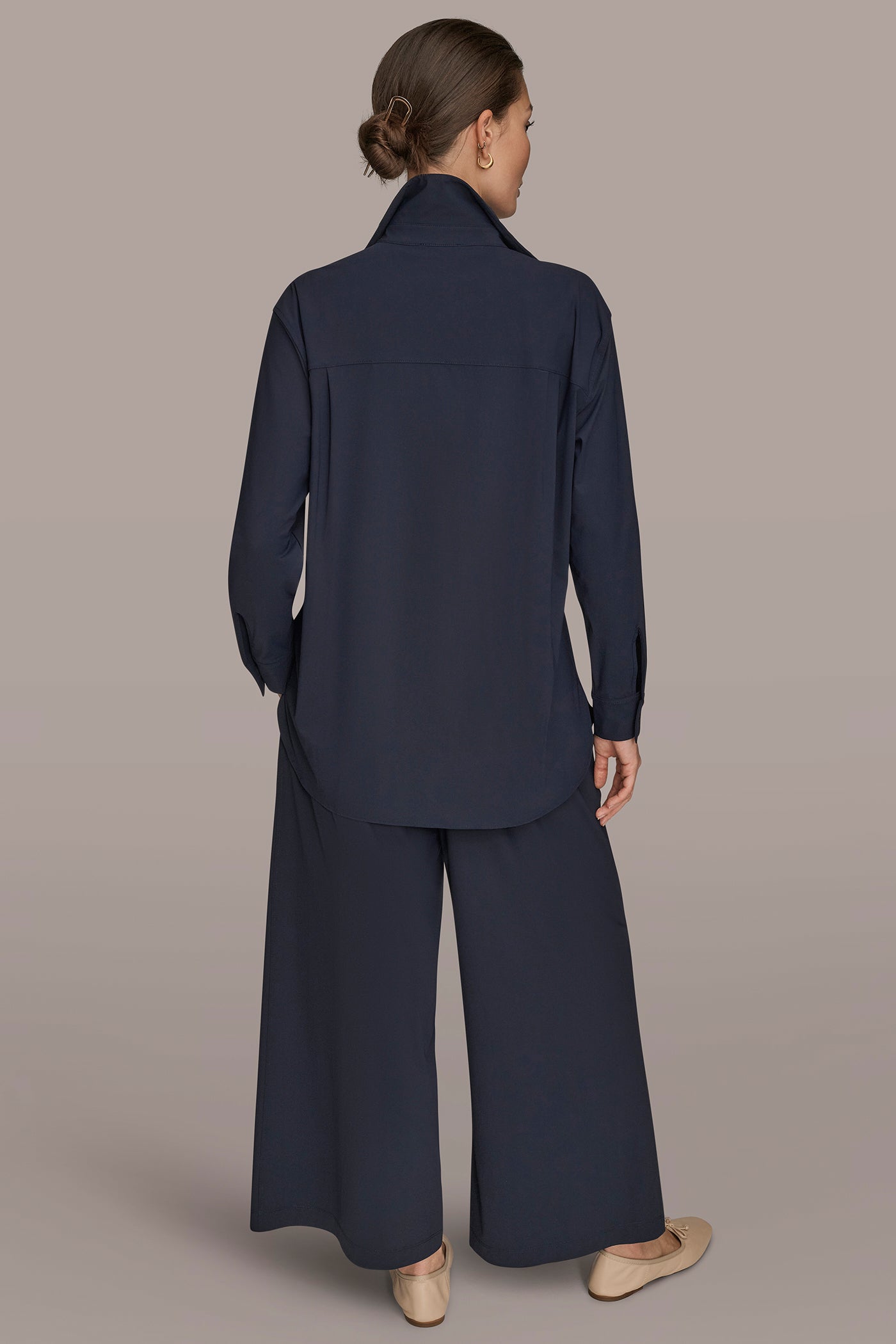 LONG SLEEVE BUTTON DOWN SHIRT VIEW 7 | Donna Karan Weekend