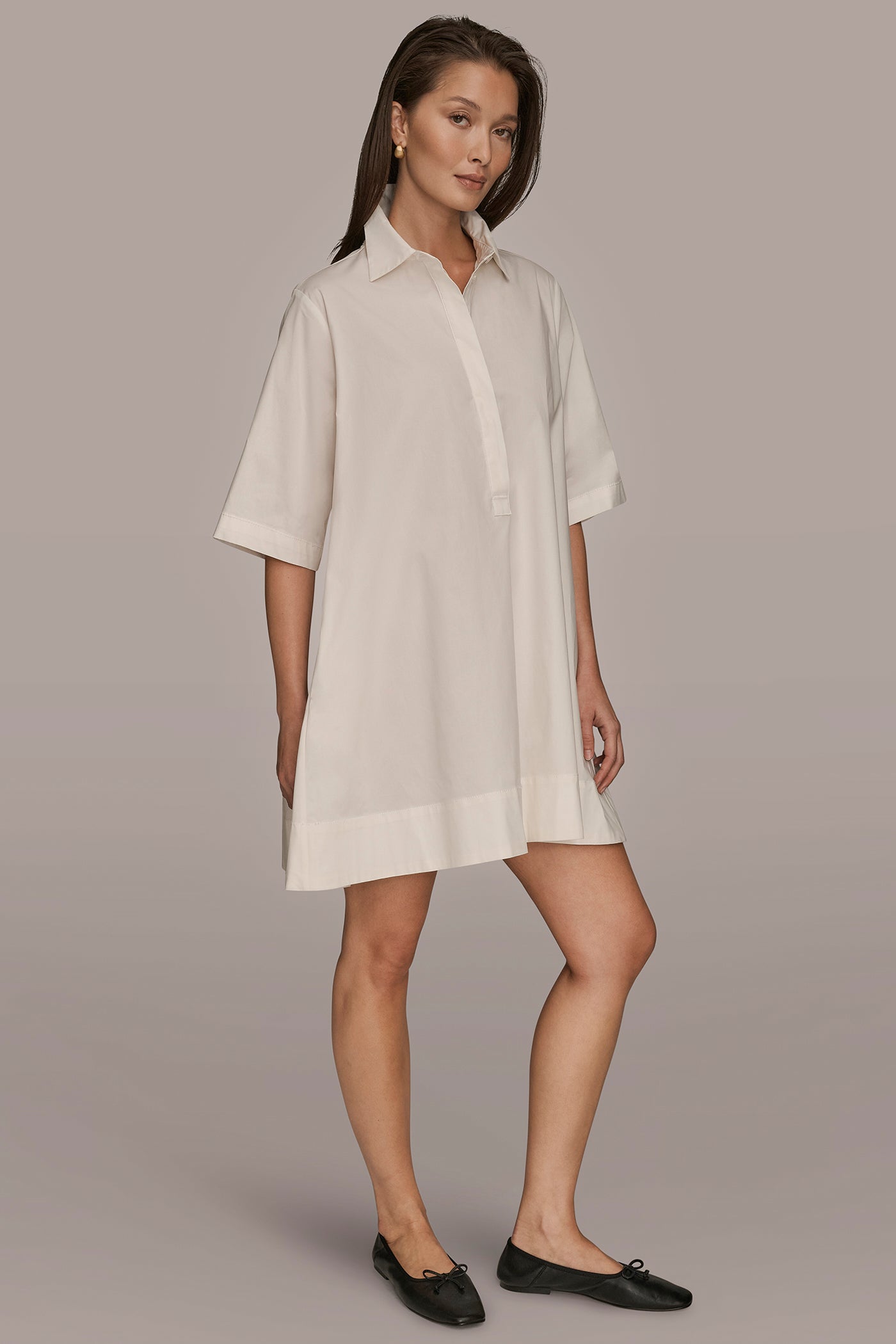 mini shirt dress Elbow Sleeve Mini Shirt Dress | T-Shirt Dress