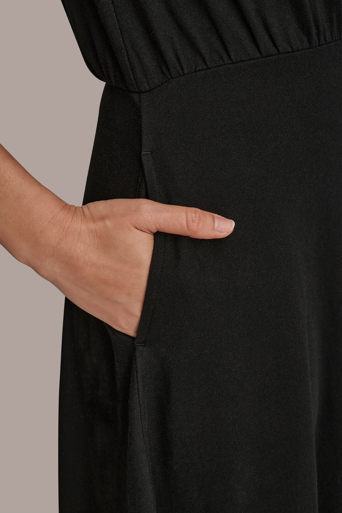 Donna Karan Women's Cap Sleeve Midi A-Line Dress in Black Donna Karan Women's Cap Sleeve Midi A-Line Dress in Black