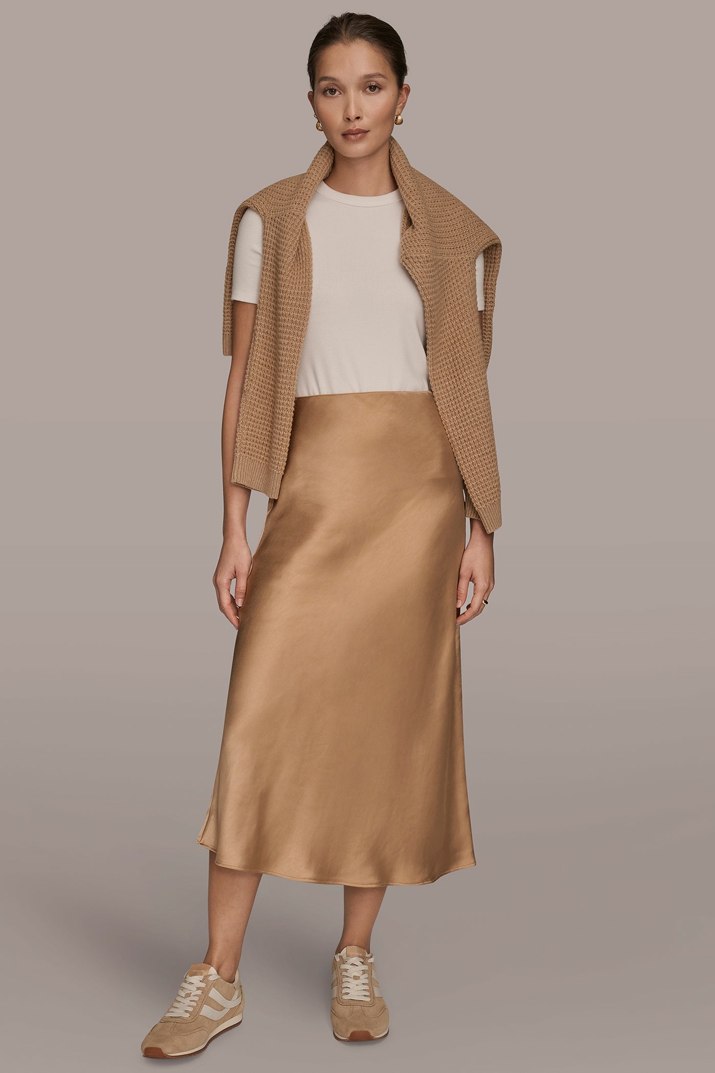 ELASTIC WAISTBAND PULL ON MIDI SKIRT VIEW 5 | Skirts