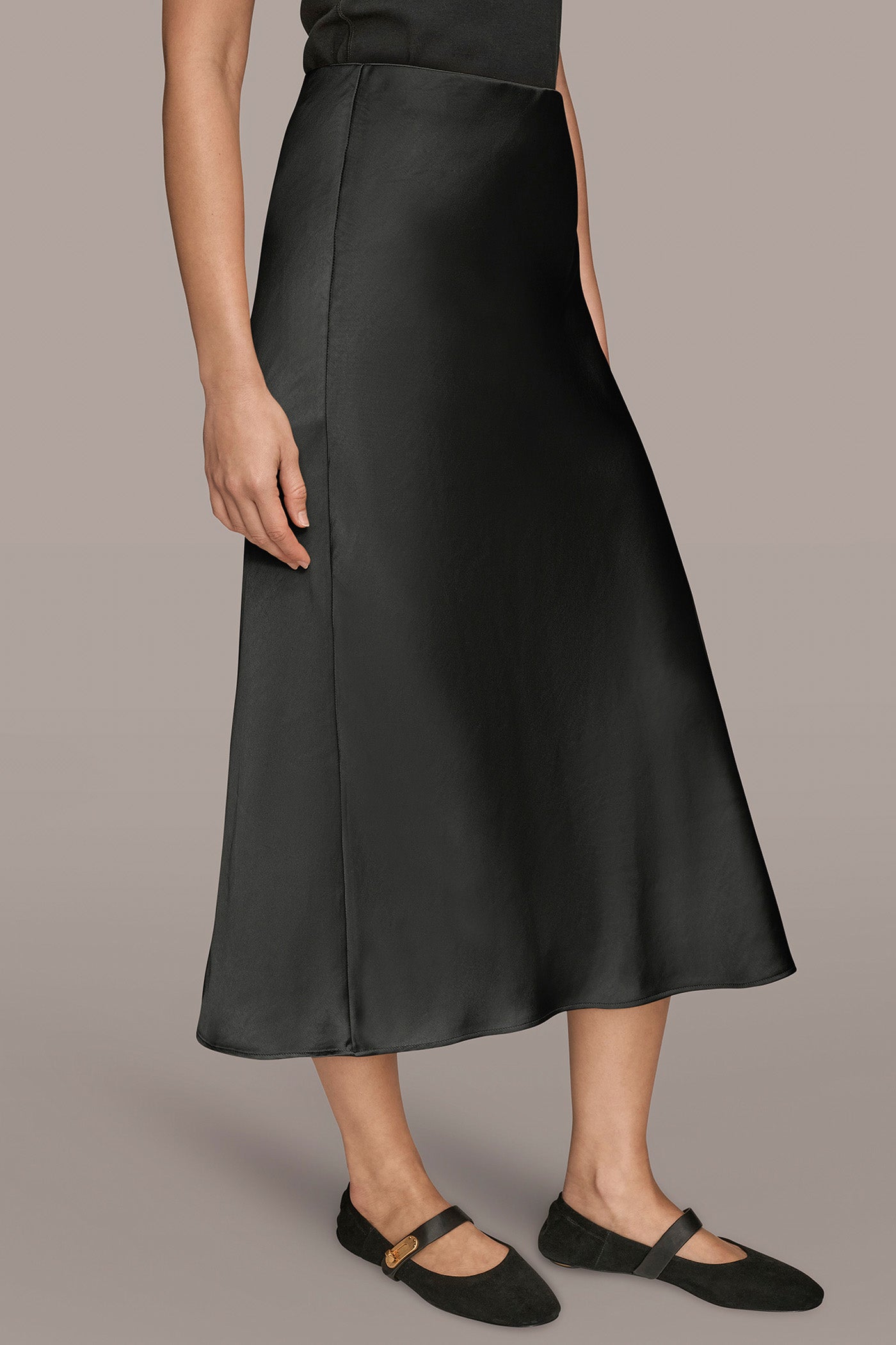 ELASTIC WAISTBAND PULL ON MIDI SKIRT VIEW 3 | Skirts