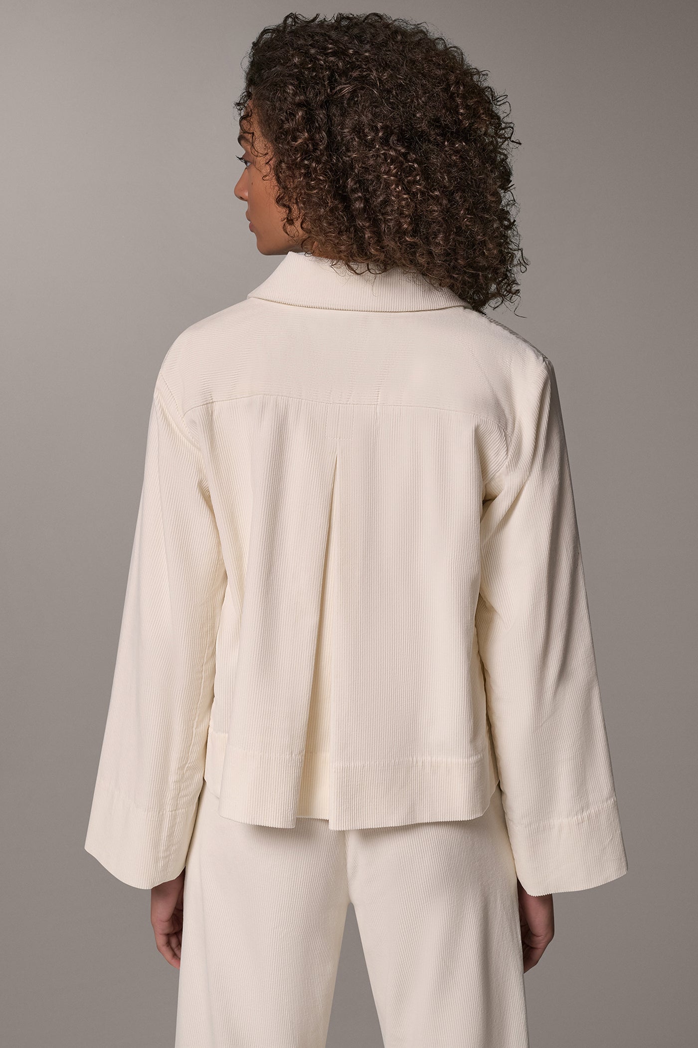CORDUROY BELL SLEEVE TRAPEZE JACKET VIEW 3