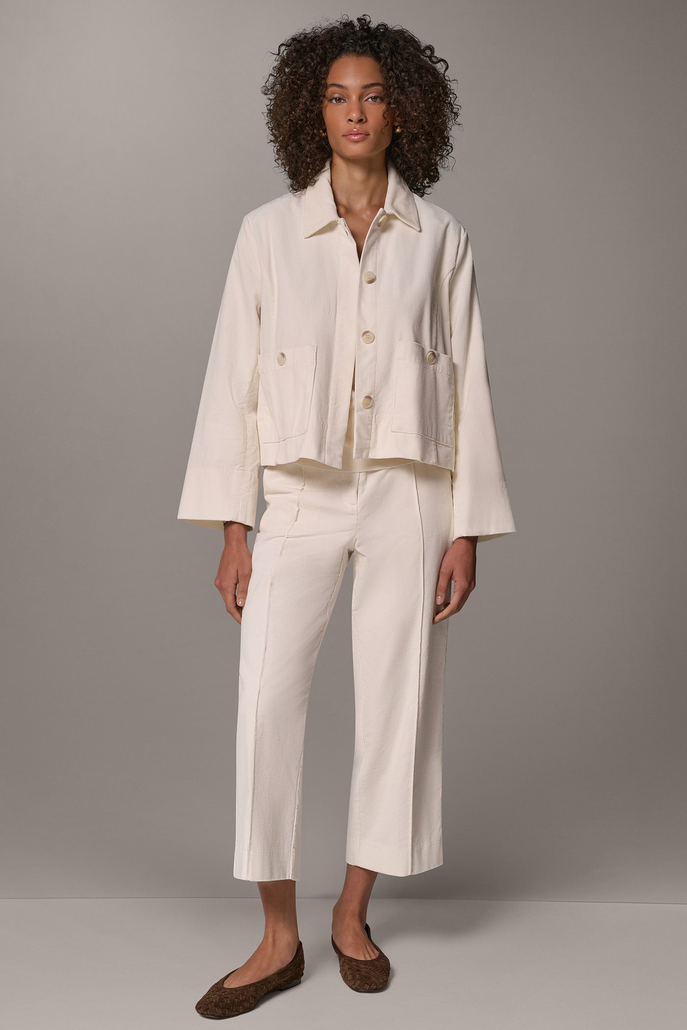 CORDUROY BELL SLEEVE TRAPEZE JACKET VIEW 8