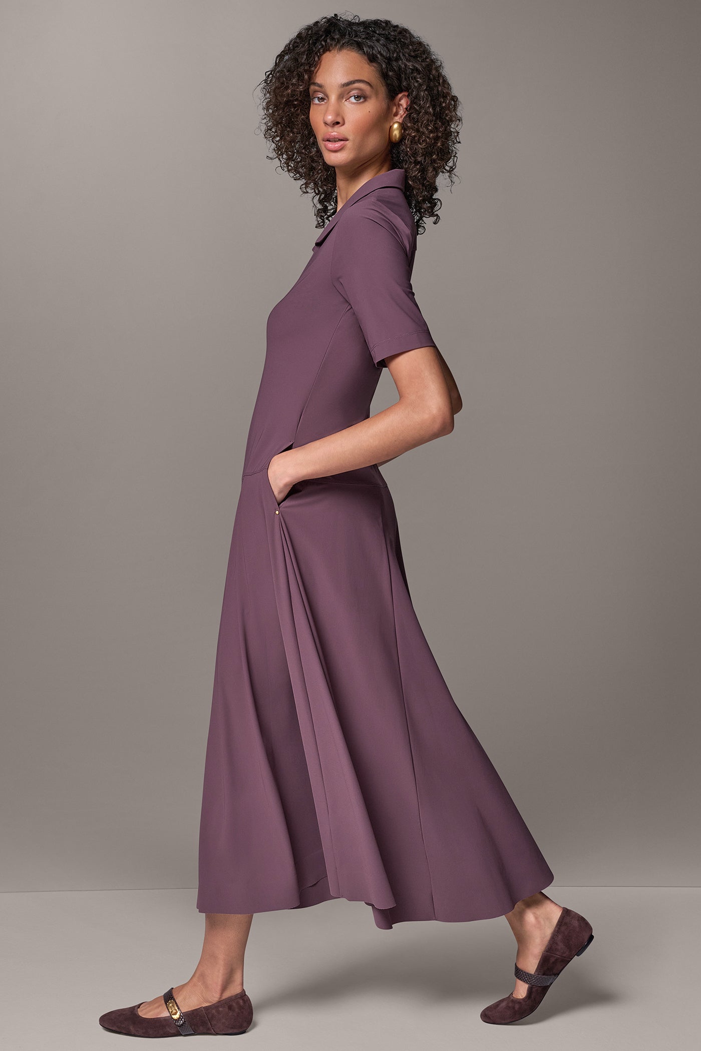 BALLET SLEEVE POCKET MIDI DRESS VIEW 4 | Modern Travel Capsule