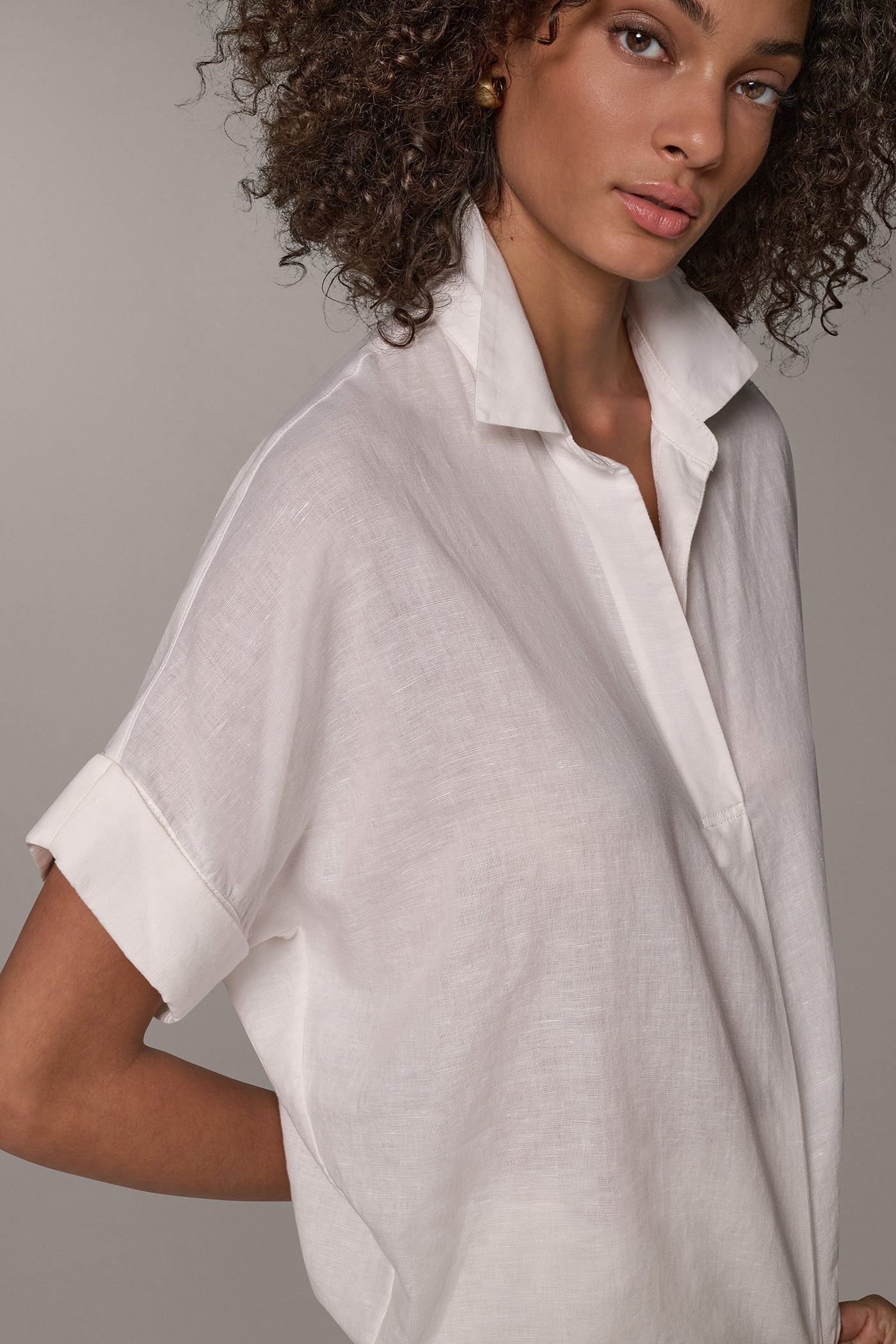 COCOON PULLOVER BLOUSE VIEW 4 | Donna Karan Weekend Tops