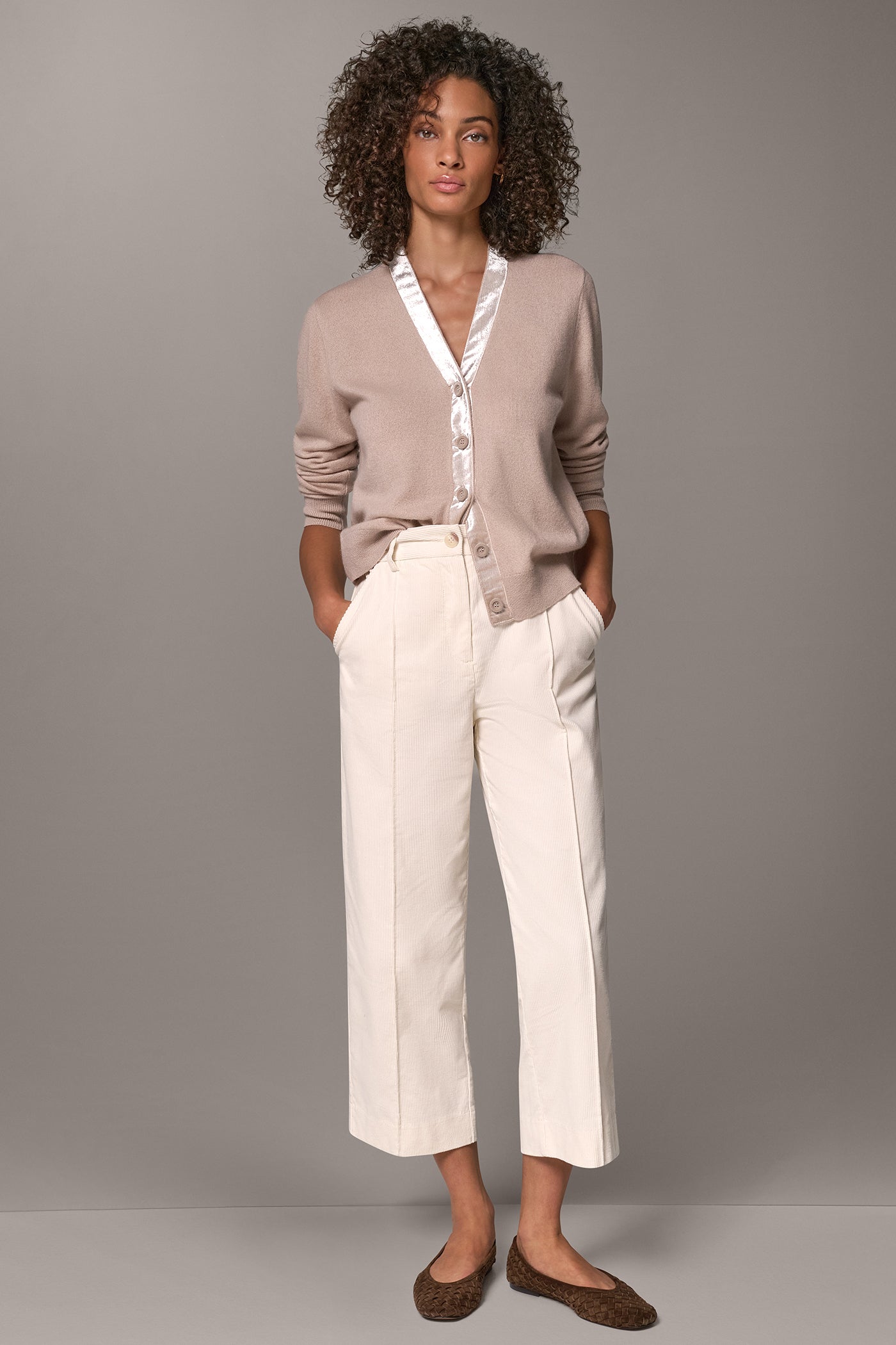CROPPED CORDUROY PINTUCK PANT VIEW 6