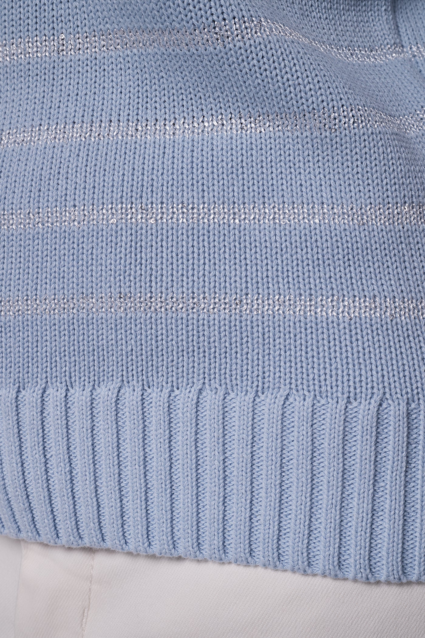 COTTON-BLEND SEQUIN STRIPE SWEATER VIEW 5