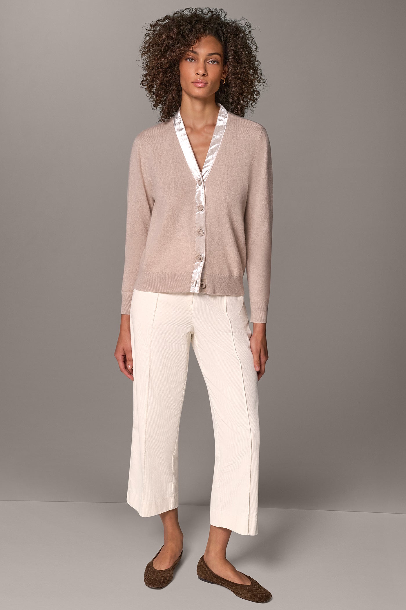 VELVET TRIM WOOL AND CASHMERE CARDIGAN VIEW 7 | New clothing