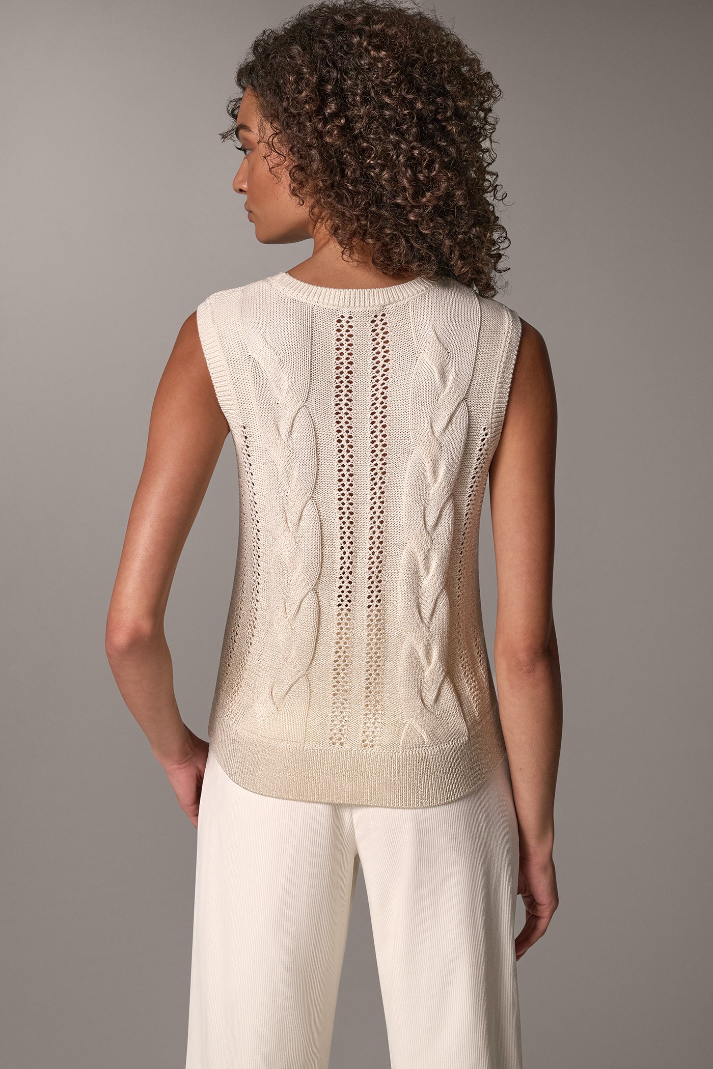 WATERFALL FOIL SWEATER VEST VIEW 3 | New Arrivals