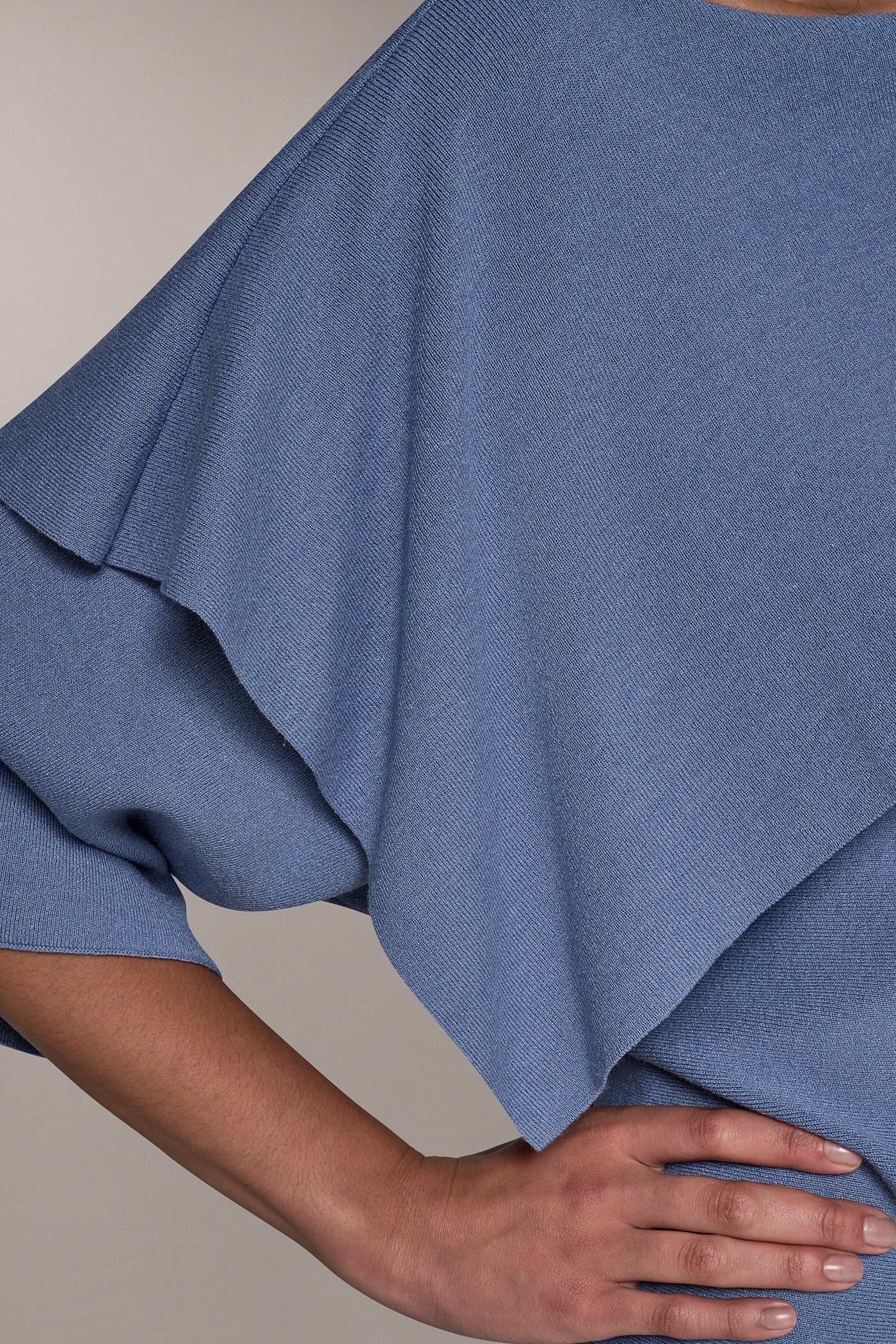ASYMMETRIC DRAPE BRACELET-SLEEVE SWEATER VIEW 5