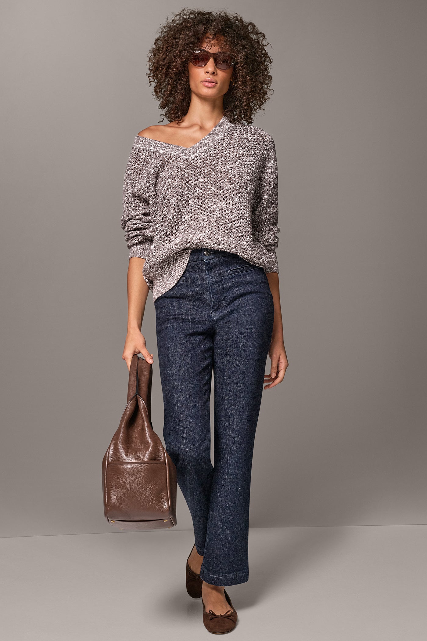 METALLIC OPEN STITCH SWEATER VIEW 5