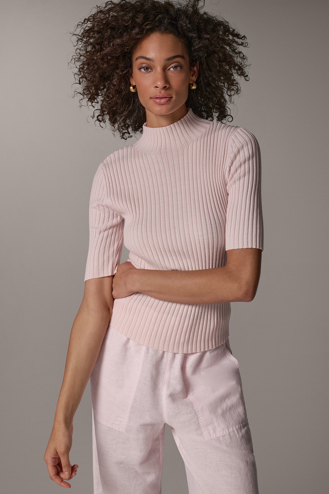 MERINO WOOL MOCK-NECK SWEATER