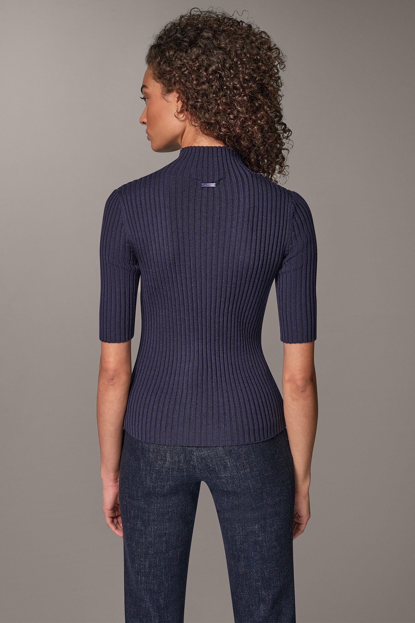 MERINO WOOL MOCK-NECK SWEATER VIEW 3 | Donna Karan Weekend Tops