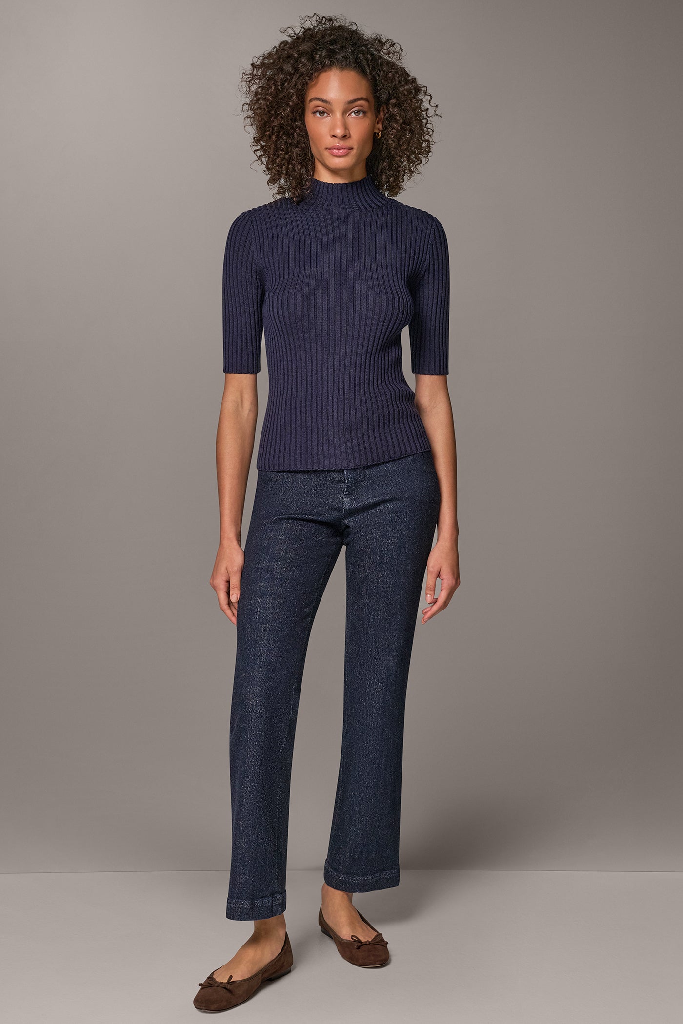 MERINO WOOL MOCK-NECK SWEATER VIEW 8 | Donna Karan Weekend Tops