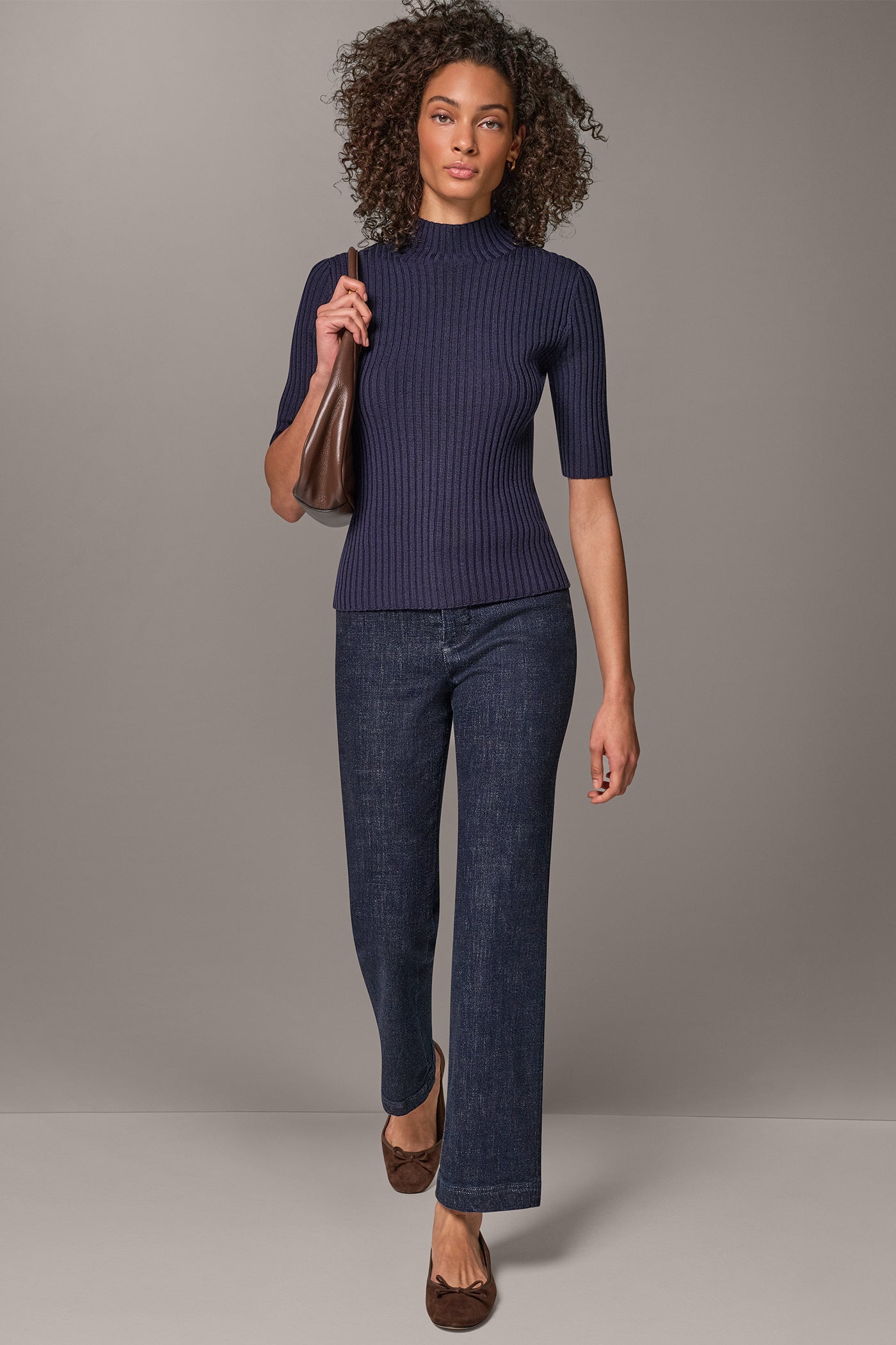 MERINO WOOL MOCK-NECK SWEATER VIEW 7 | Donna Karan Weekend Tops