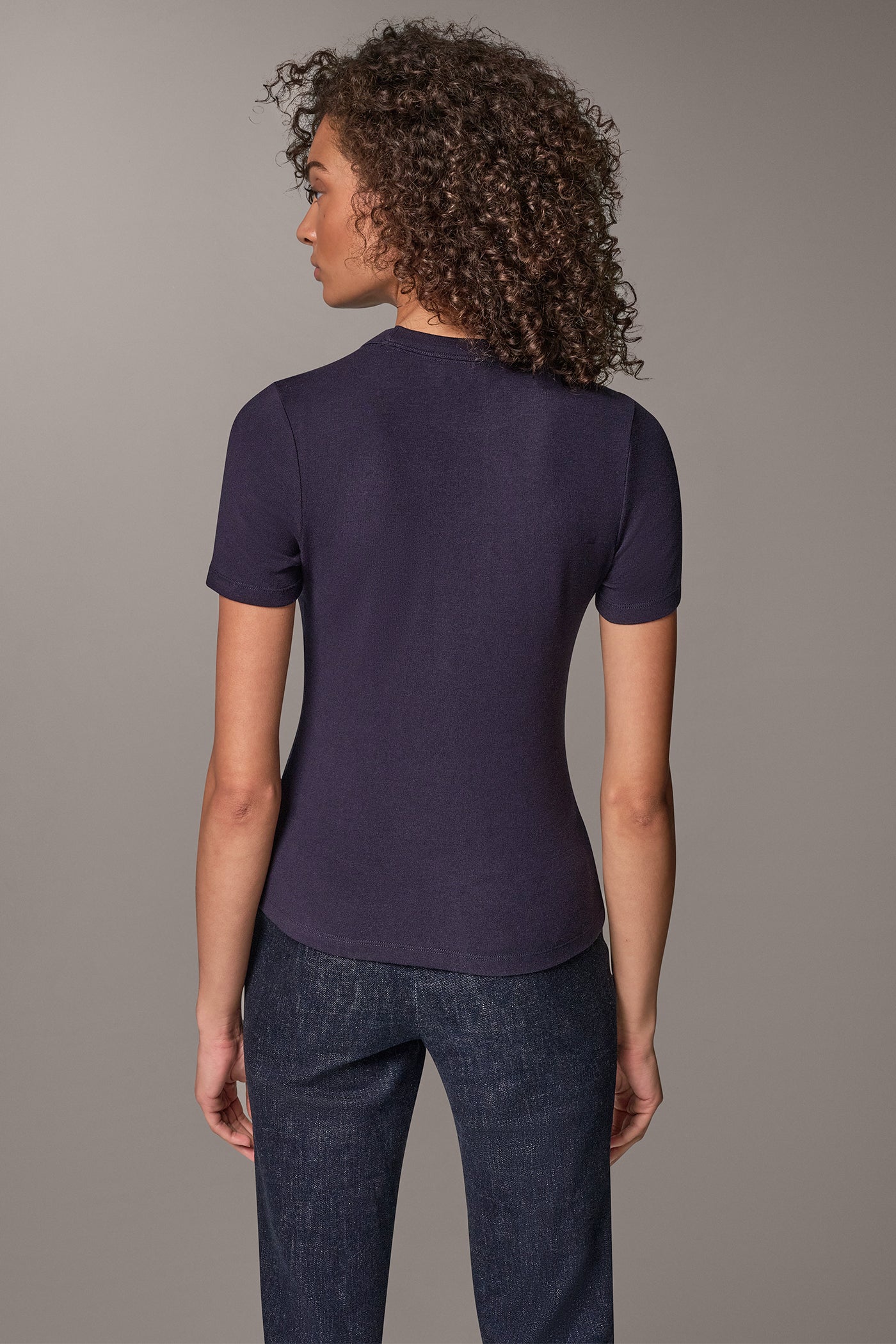 COTTON AND MODAL RIB TEE VIEW 3