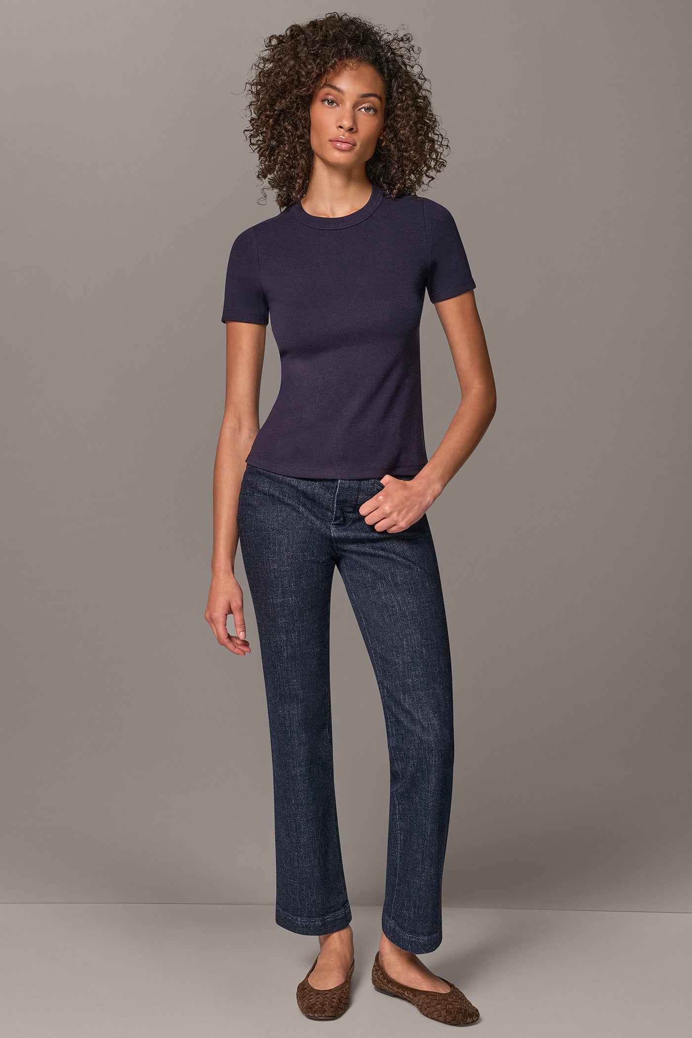 COTTON AND MODAL RIB TEE VIEW 6