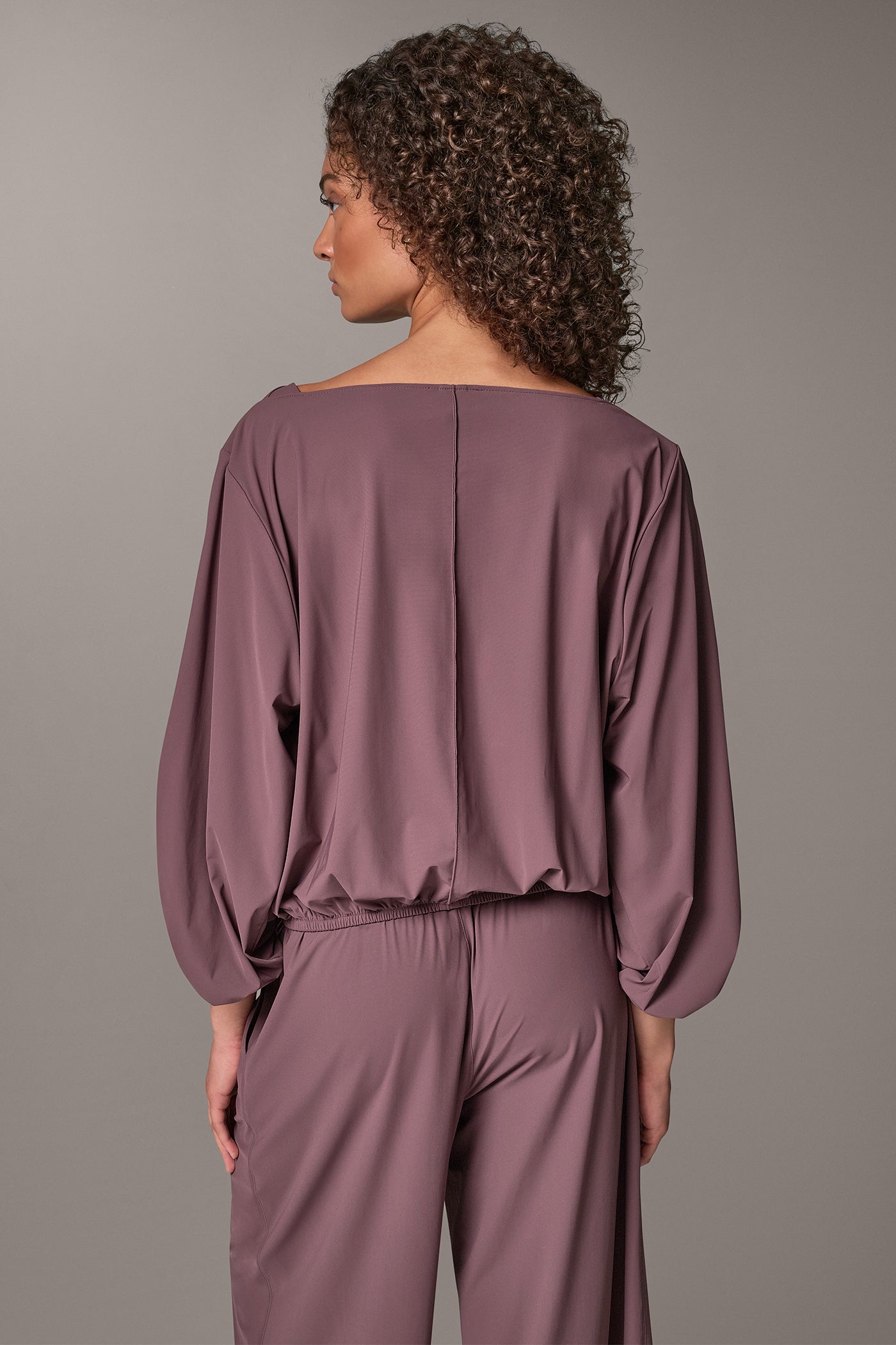 BALLOON SLEEVE BOATNECK BLOUSE VIEW 3