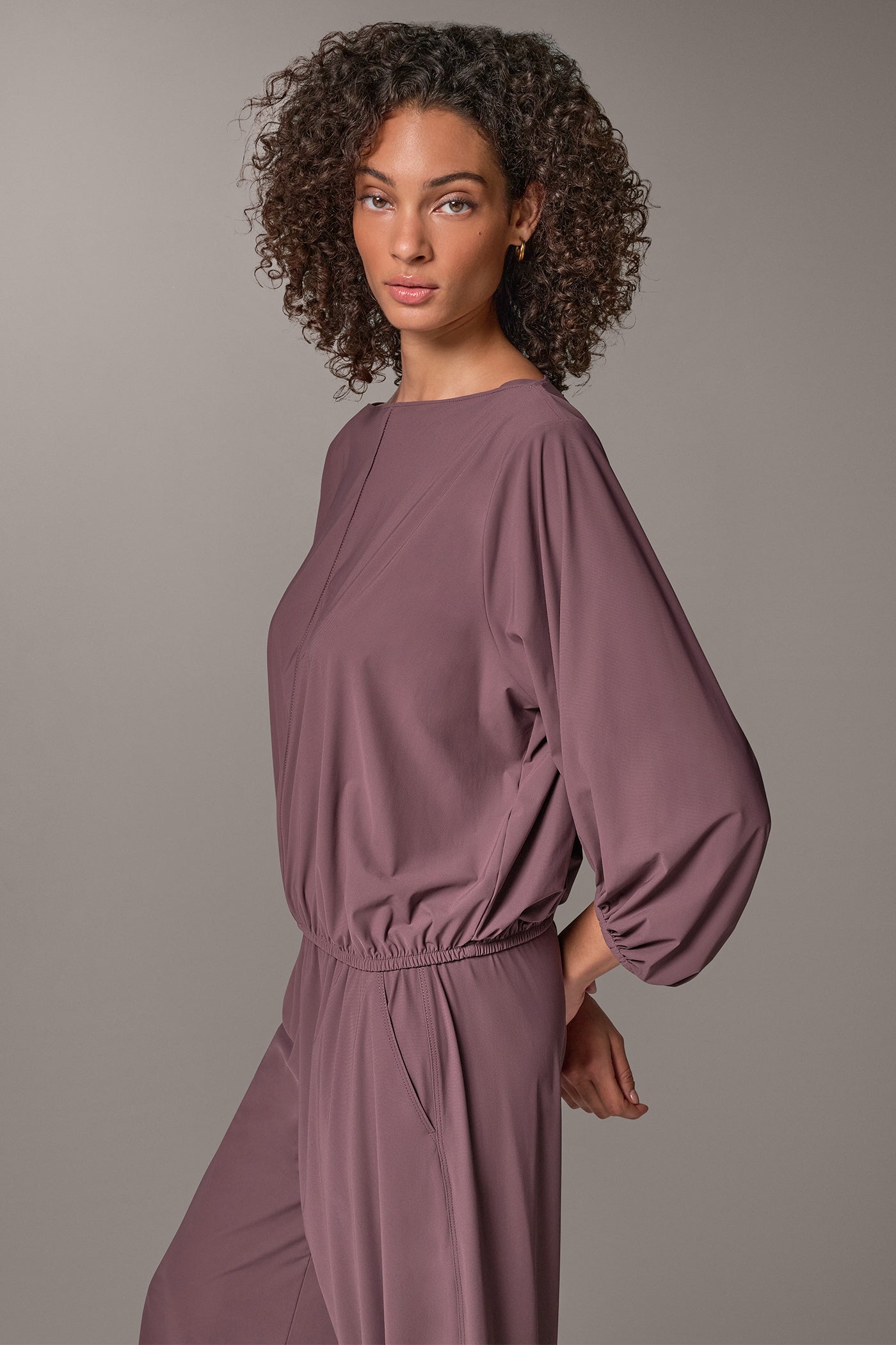 BALLOON SLEEVE BOATNECK BLOUSE VIEW 2