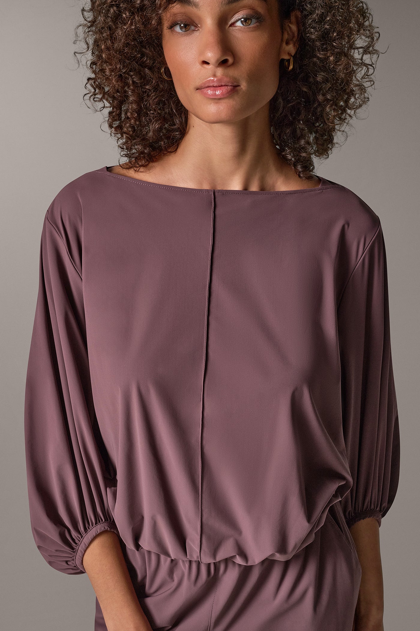 BALLOON SLEEVE BOATNECK BLOUSE VIEW 4
