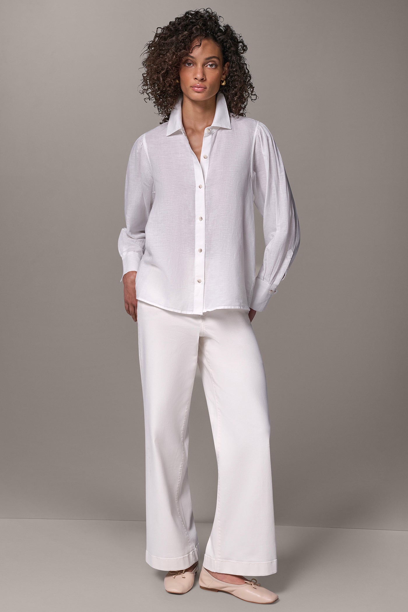 LINEN AND COTTON BATWING SLEEVE SHIRT VIEW 13