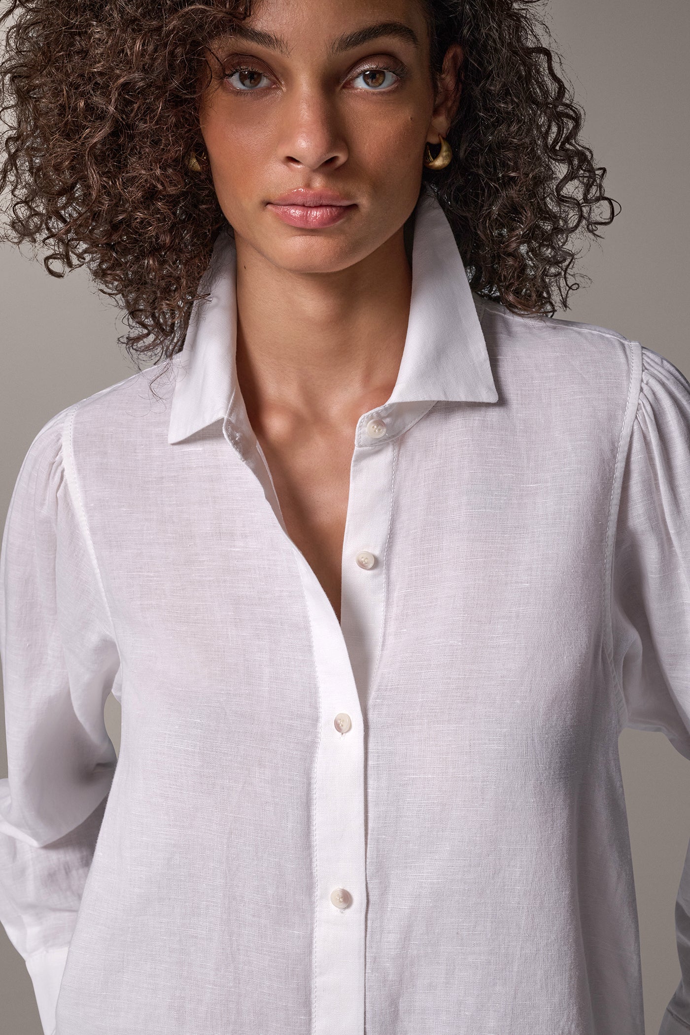 LINEN AND COTTON BATWING SLEEVE SHIRT VIEW 5