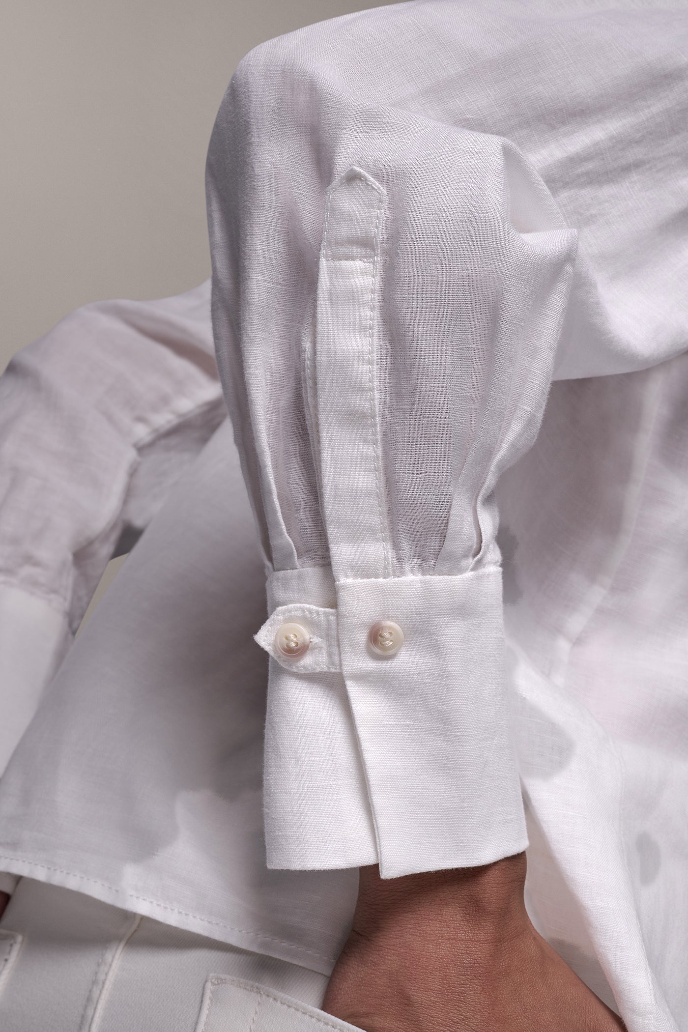 LINEN AND COTTON BATWING SLEEVE SHIRT VIEW 7