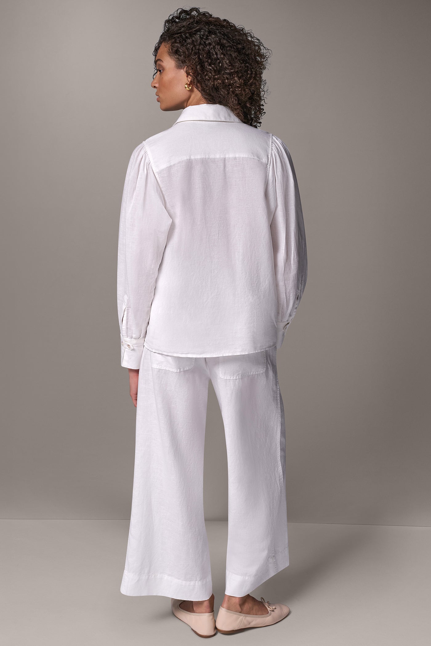LINEN AND COTTON BATWING SLEEVE SHIRT VIEW 12
