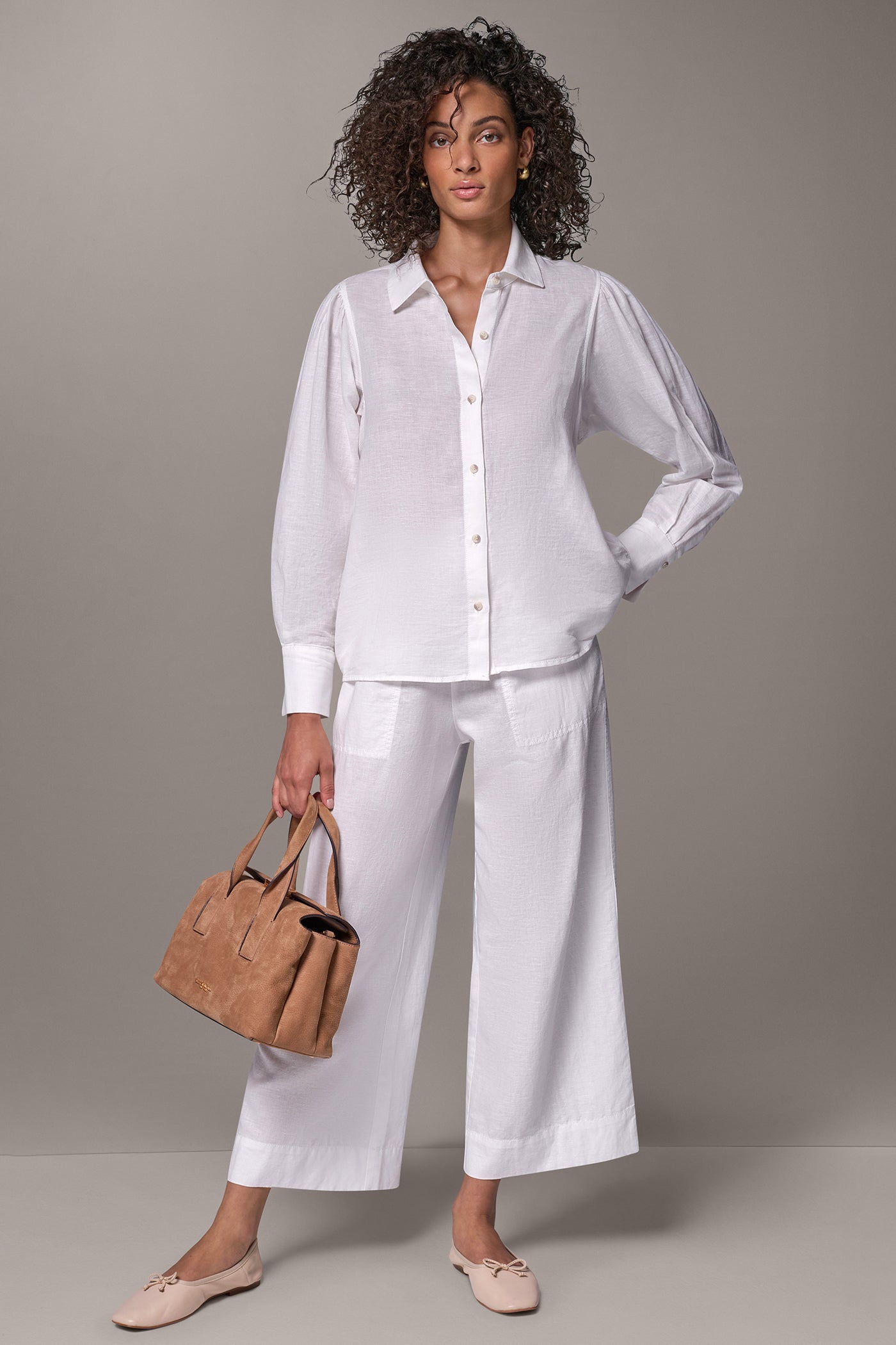 LINEN AND COTTON BATWING SLEEVE SHIRT VIEW 14