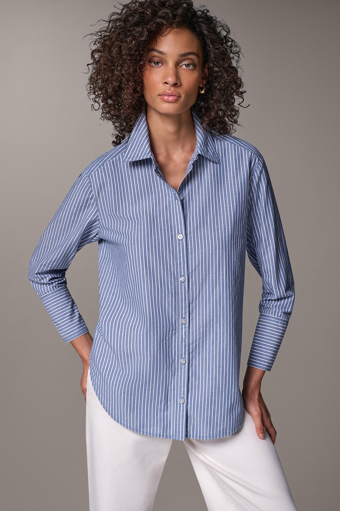YARN-DYE STRIPED SHIRT VIEW 1