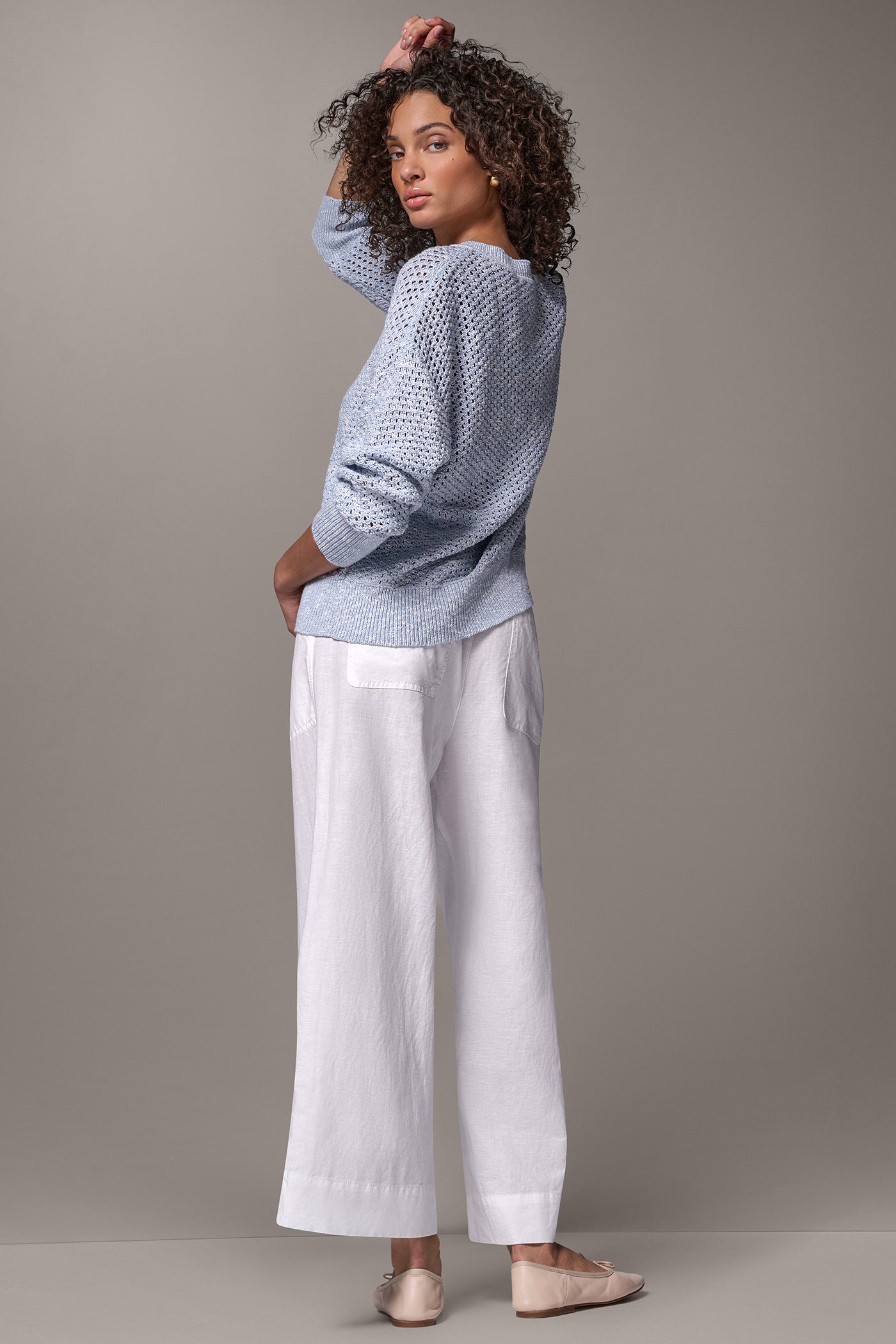 METALLIC OPEN STITCH SWEATER VIEW 9