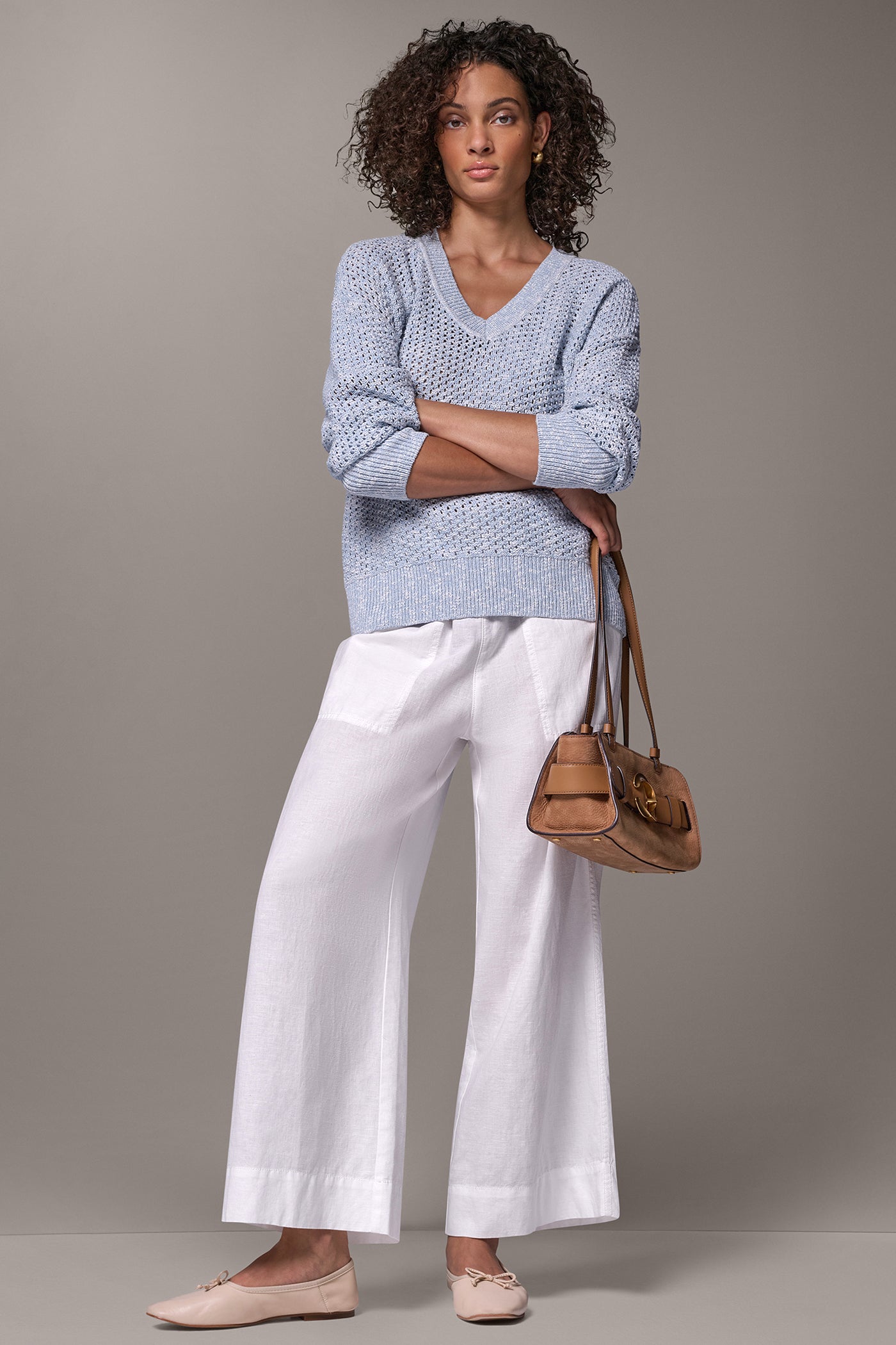 METALLIC OPEN STITCH SWEATER VIEW 8