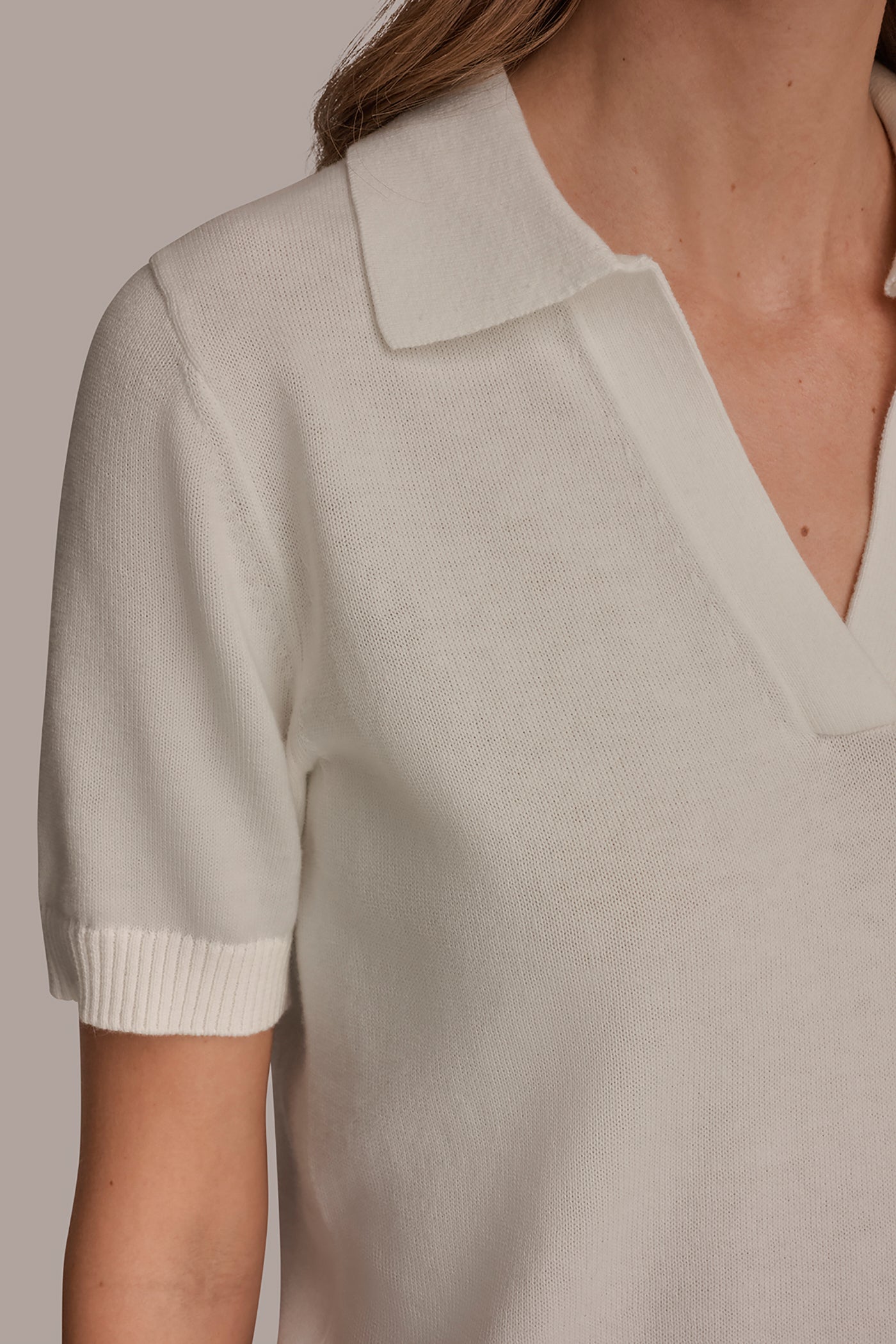 COTTON AND CASHMERE POLO SWEATER VIEW 5 | Tops
