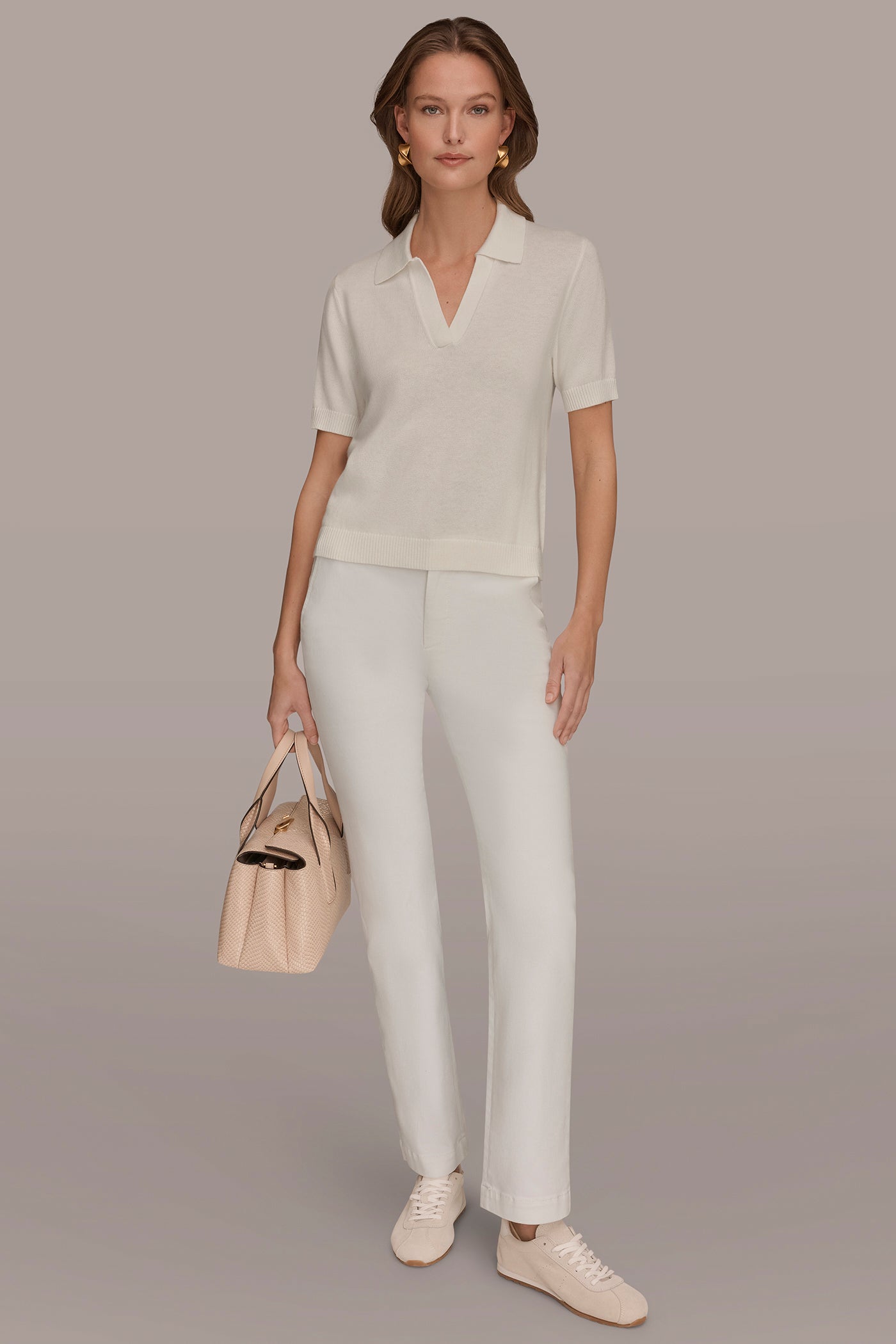 COTTON AND CASHMERE POLO SWEATER VIEW 6 | Tops