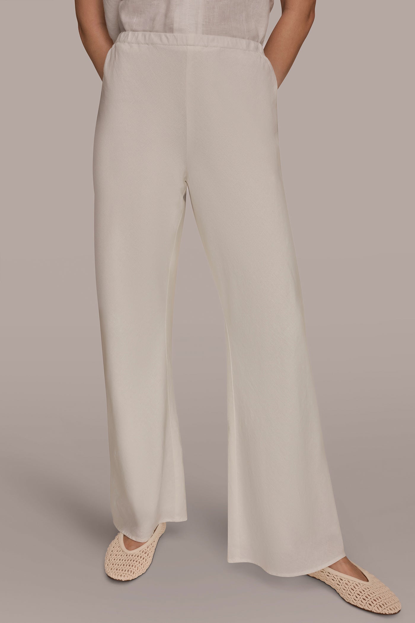 LINEN-BLEND MID-RISE RELAXED ANKLE PANT | View 1 | New Arrivals