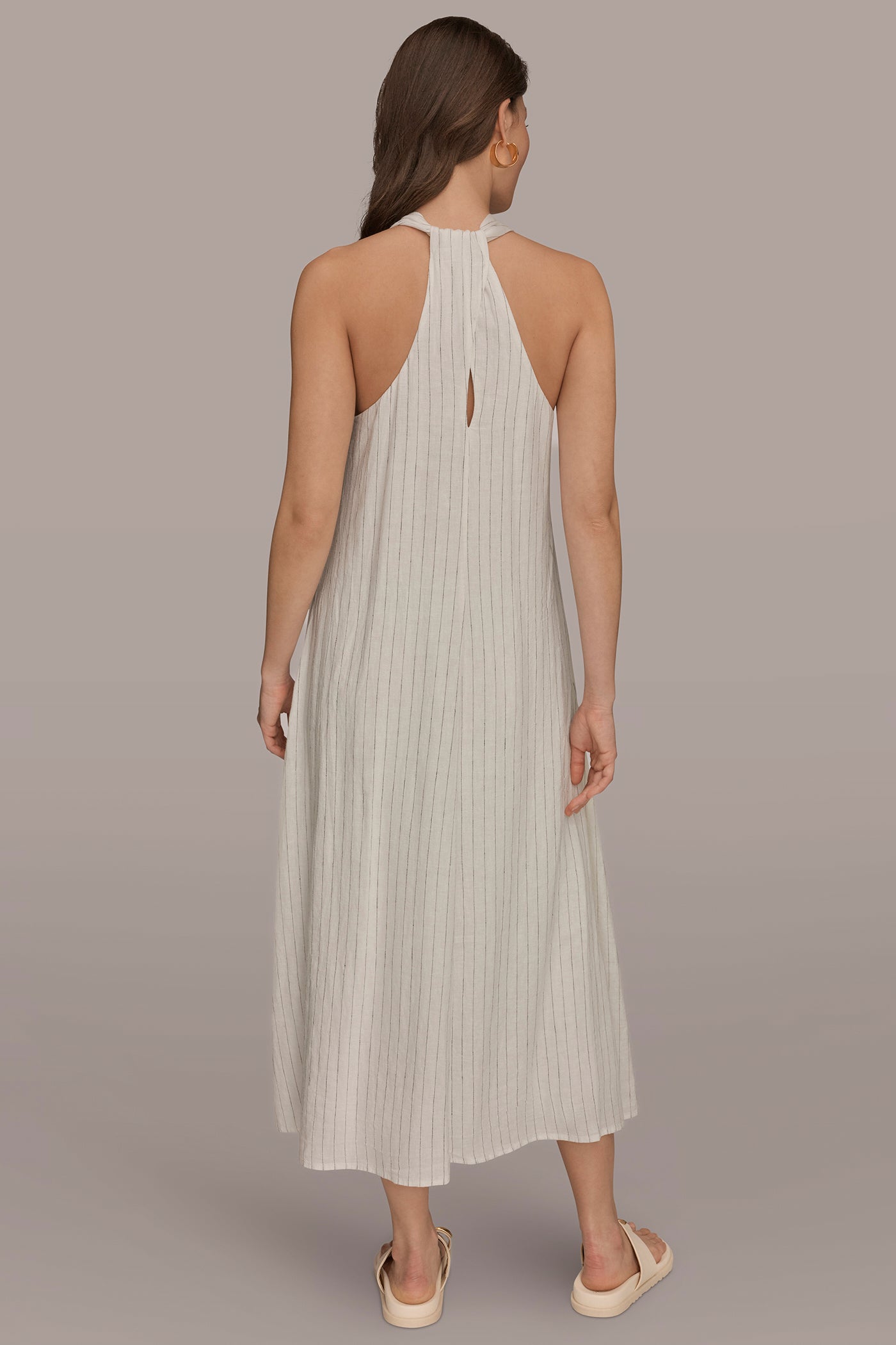 TWIST-BACK MIDI HALTER DRESS | View 2 | Grace Edit