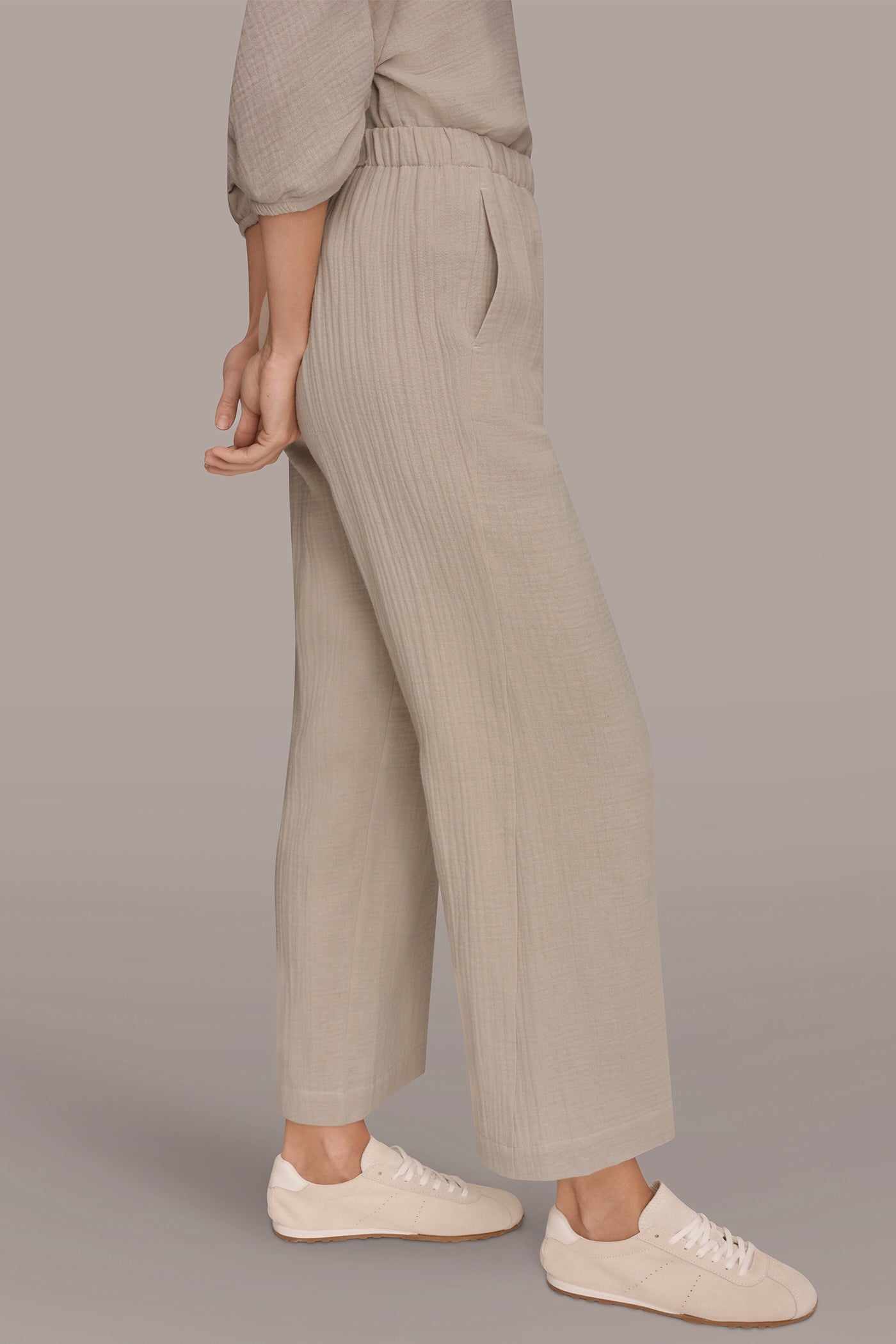 COTTON-GAUZE MID-RISE STRAIGHT-LEG PANT VIEW 3 | Pants