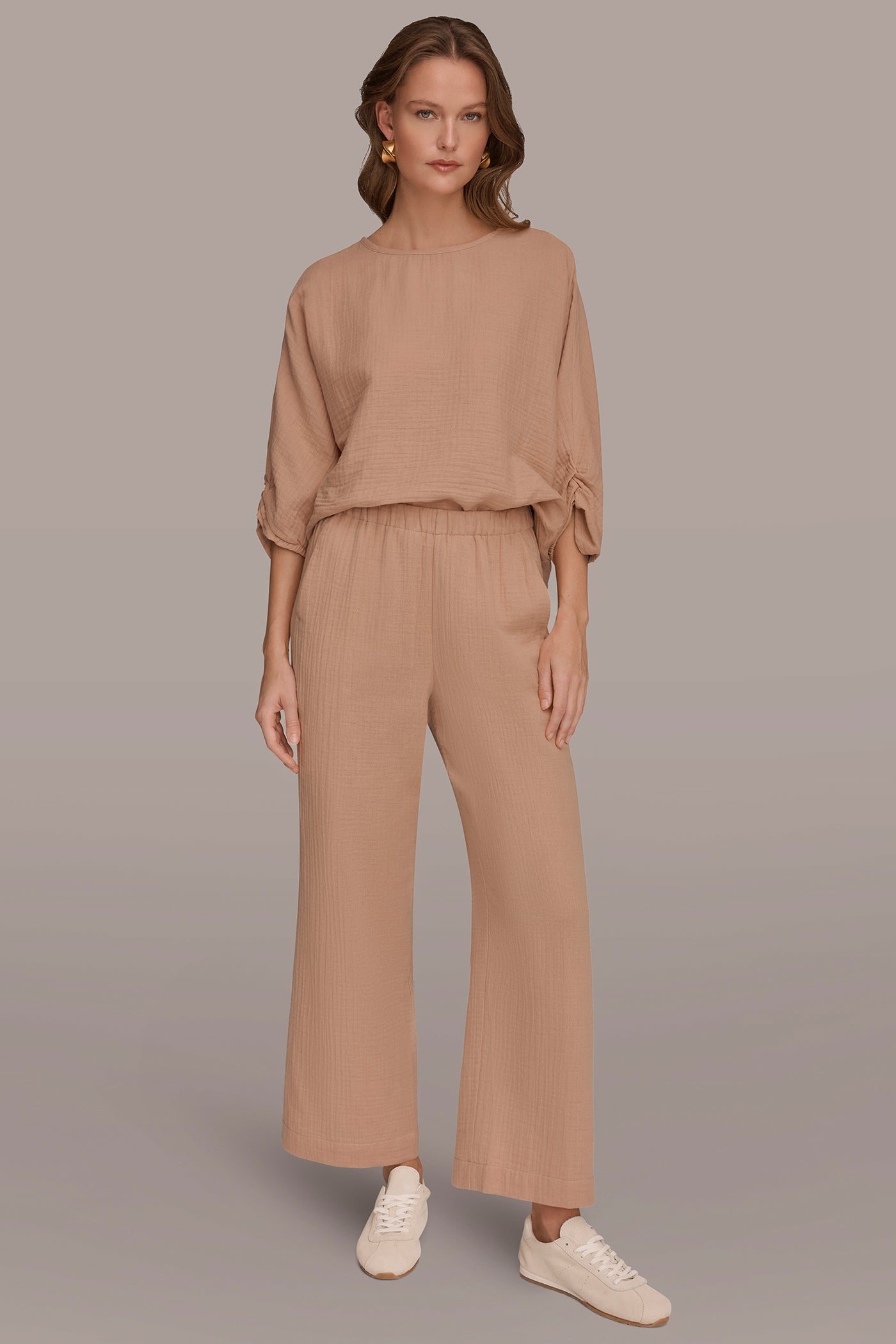 COTTON-GAUZE MID-RISE STRAIGHT-LEG PANT VIEW 5 | NEW DONNA KARAN WEEKEND