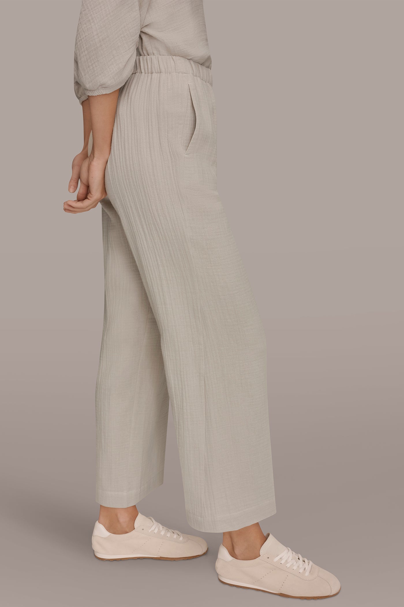 COTTON-GAUZE MID-RISE STRAIGHT-LEG PANT VIEW 3 | New clothing