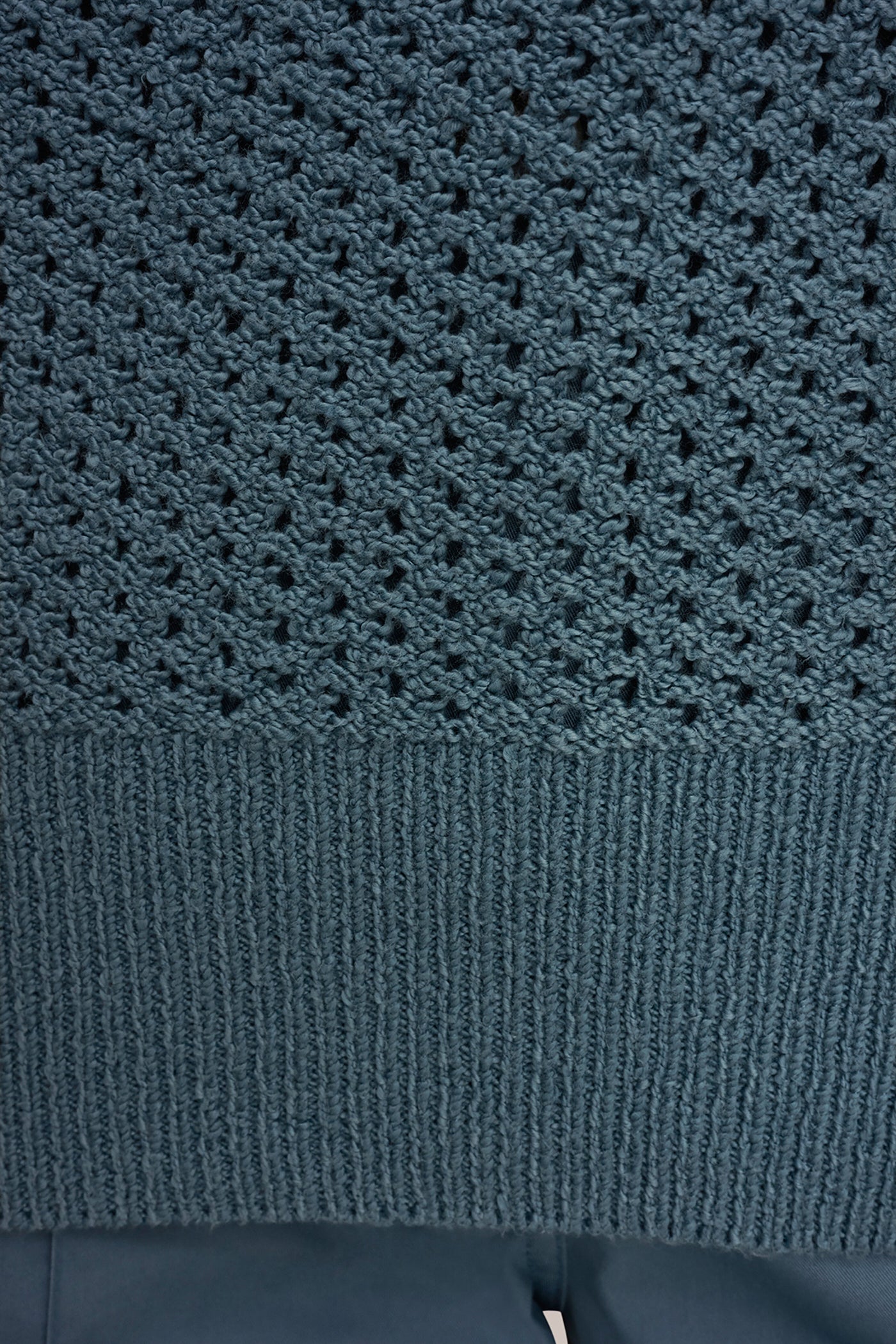 COTTON-BLEND LONG SLEEVE OPEN STITCH SWEATER VIEW 5 | Donna Karan Weekend Tops