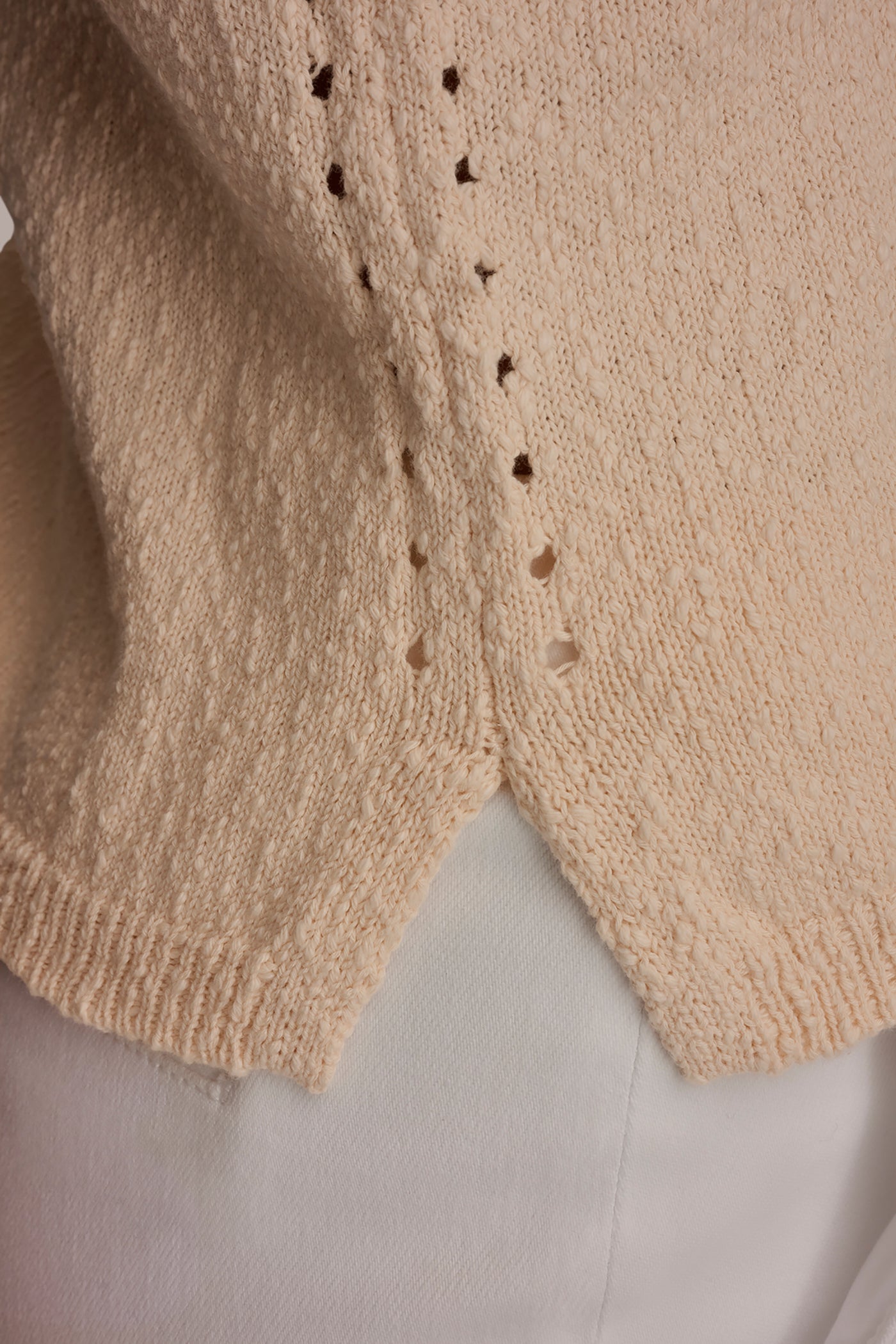 COTTON SLEEVELESS POINTELLE STITCH TANK VIEW 4 | Donna Karan Weekend