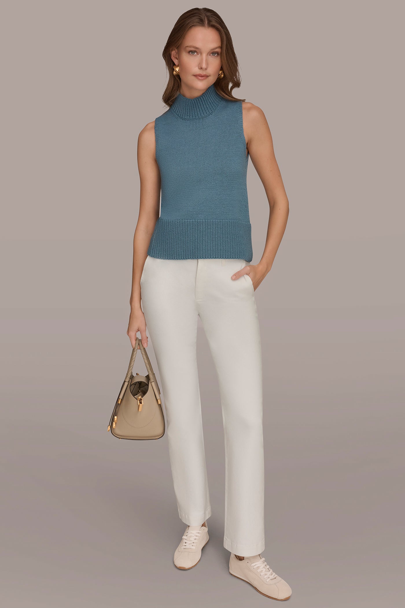 SLEEVELESS A-LINE SWEATER VIEW 6 | Donna Karan Weekend